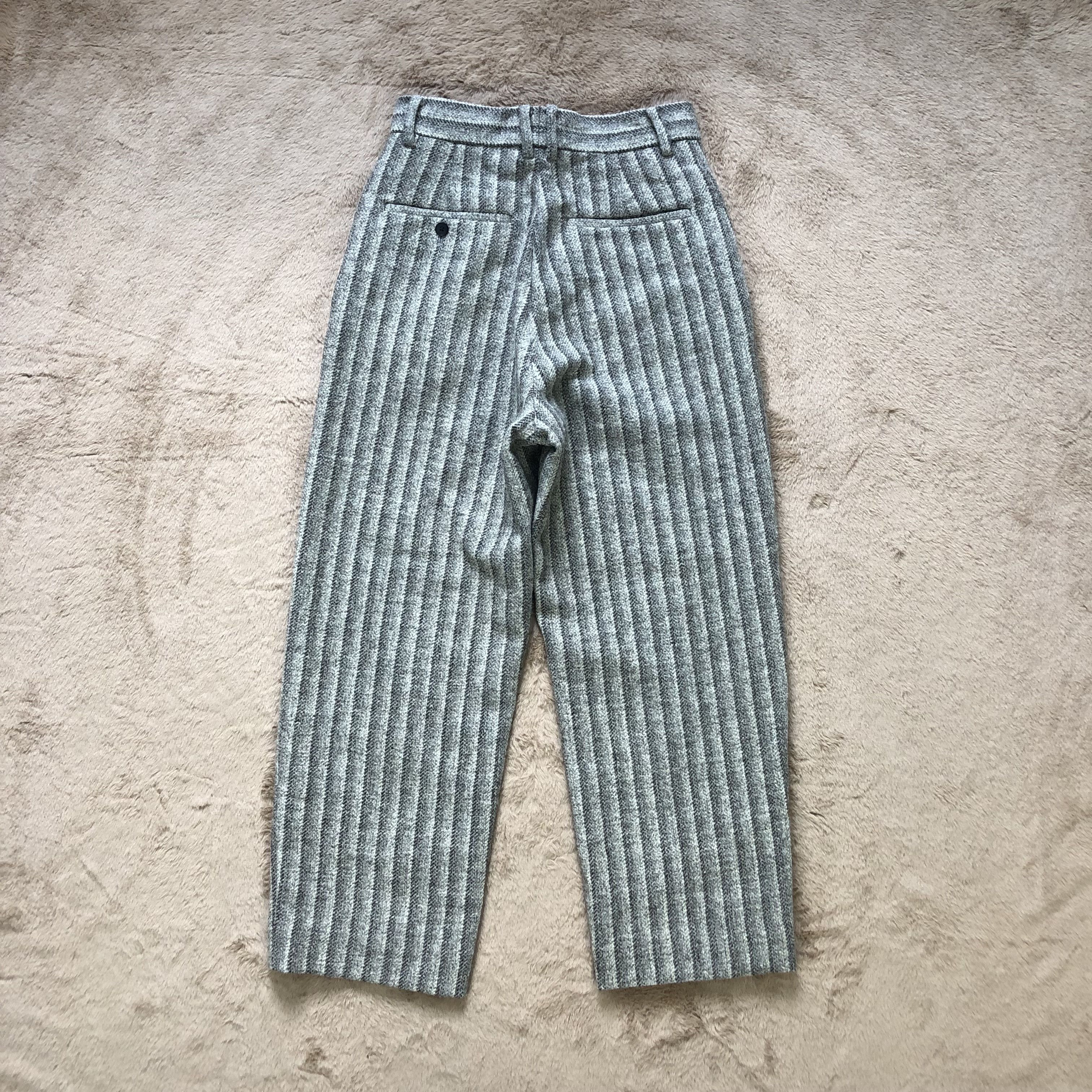 Japanese Brand LOEFF STRIPED WOOL CROPPED PANT #6621-77 Size US 26 / EU 42 - 9 Thumbnail