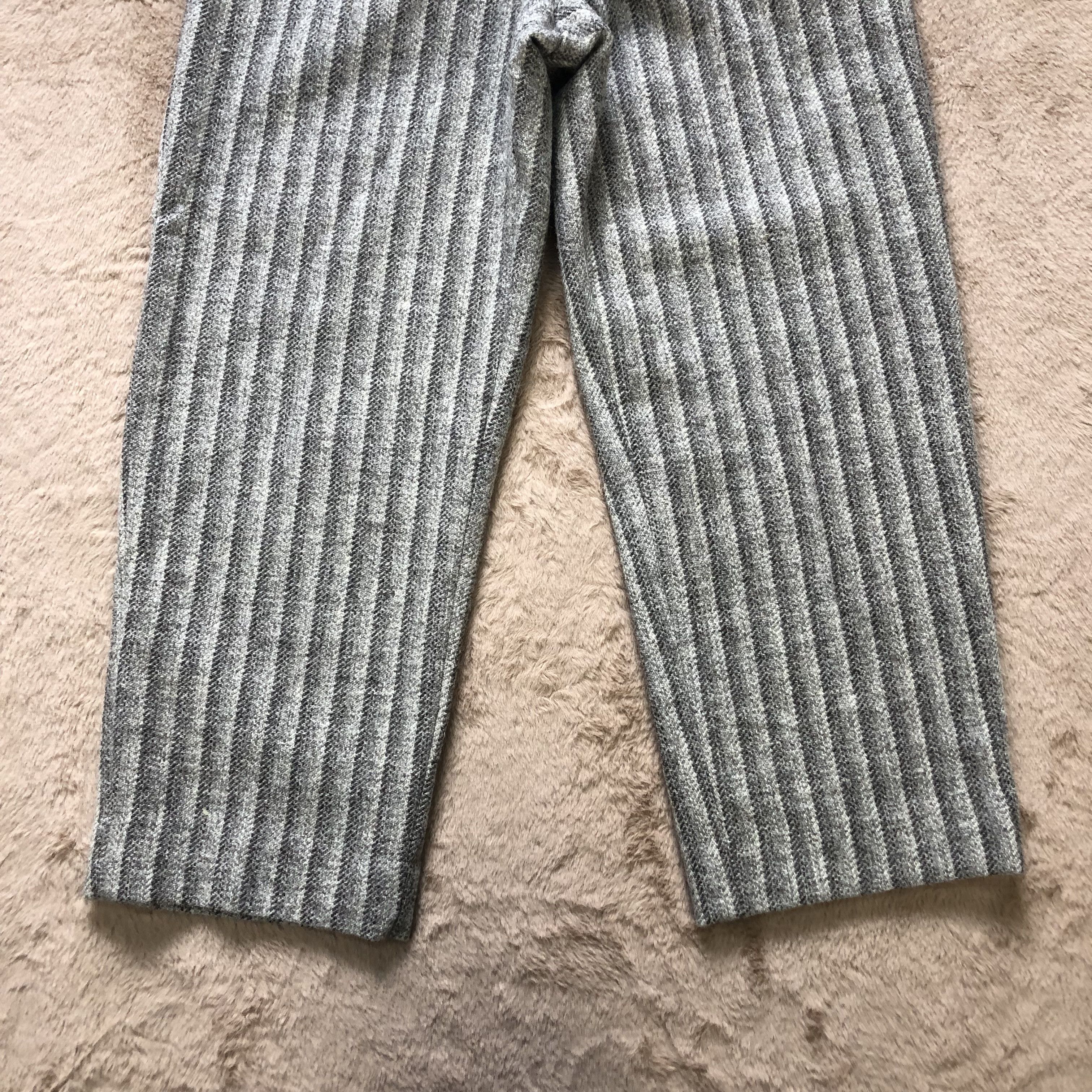 Japanese Brand LOEFF STRIPED WOOL CROPPED PANT #6621-77 Size US 26 / EU 42 - 5 Thumbnail