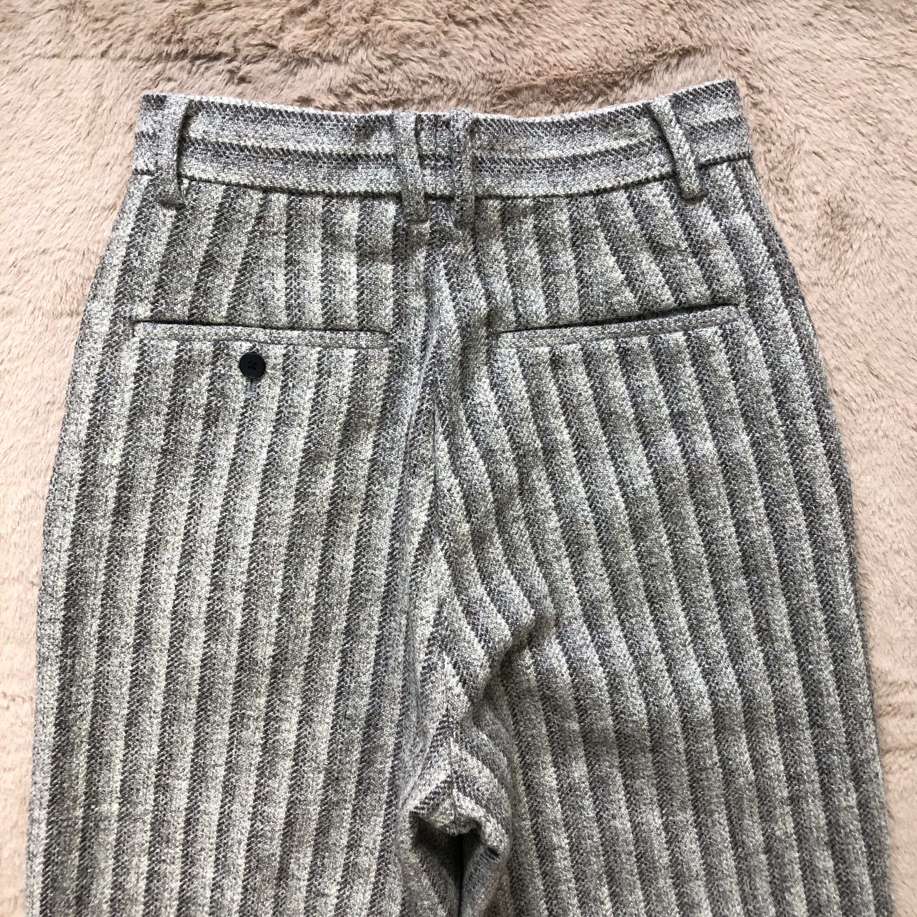 Japanese Brand LOEFF STRIPED WOOL CROPPED PANT #6621-77 Size US 26 / EU 42 - 10 Thumbnail