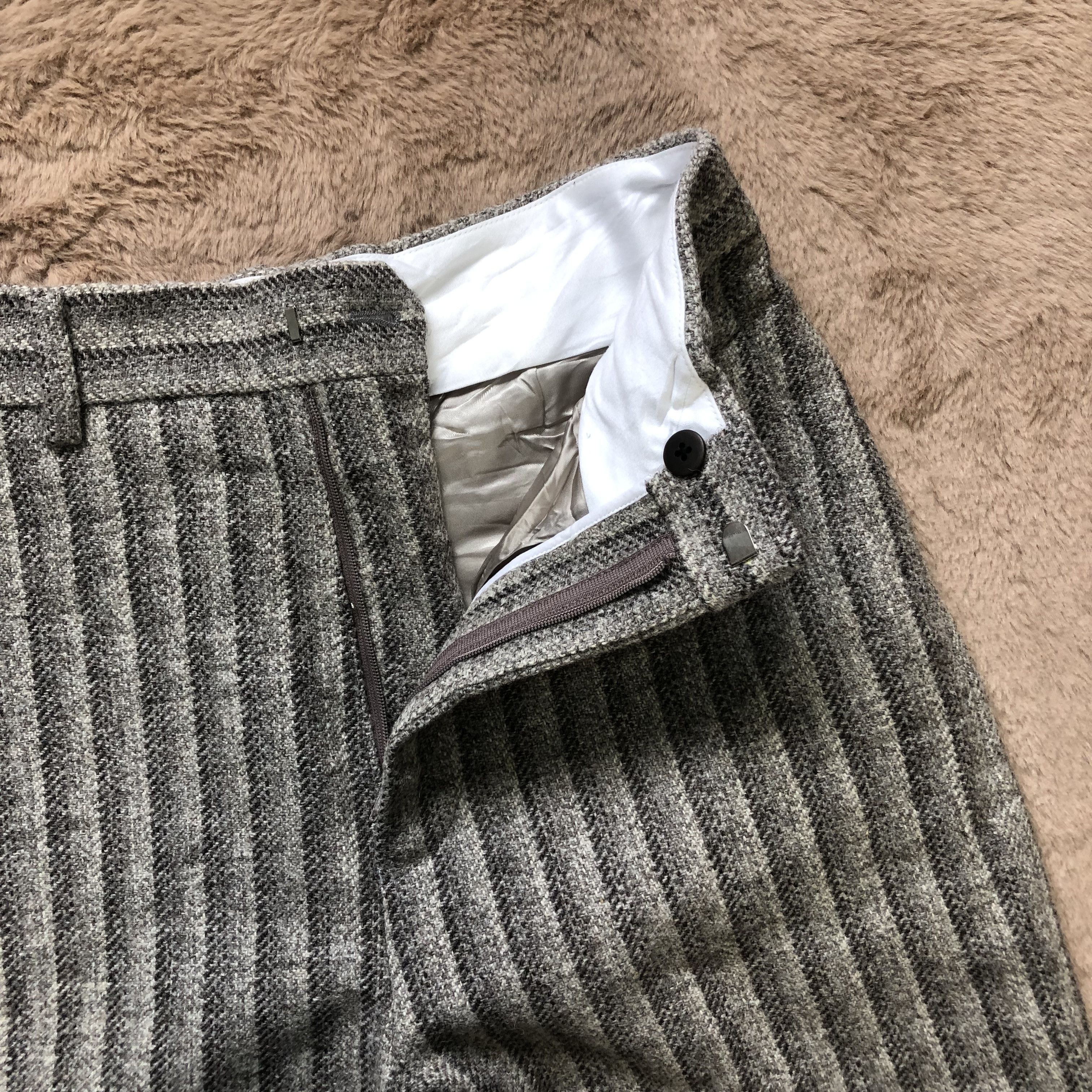 Japanese Brand LOEFF STRIPED WOOL CROPPED PANT #6621-77 Size US 26 / EU 42 - 4 Thumbnail