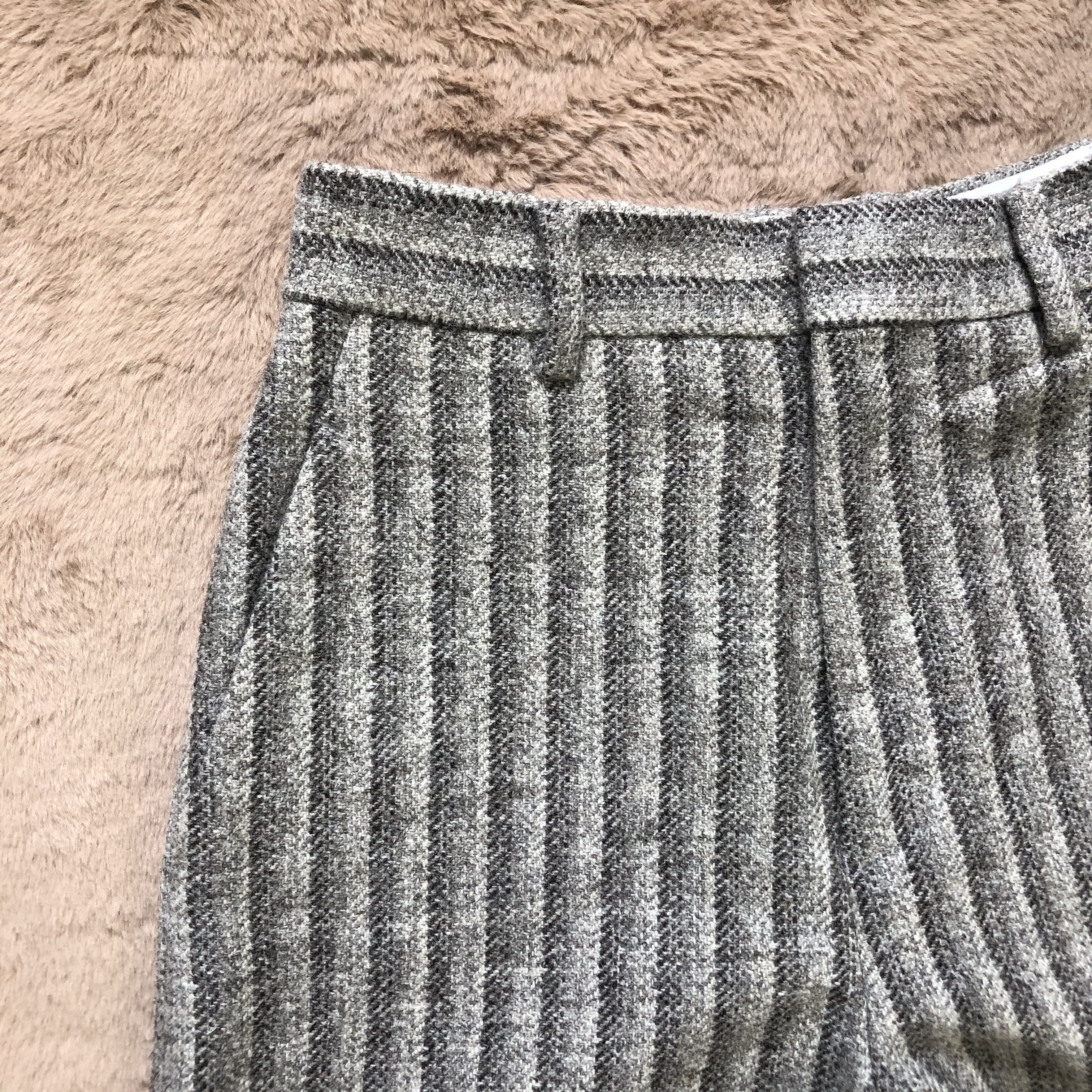 Japanese Brand LOEFF STRIPED WOOL CROPPED PANT #6621-77 Size US 26 / EU 42 - 3 Thumbnail