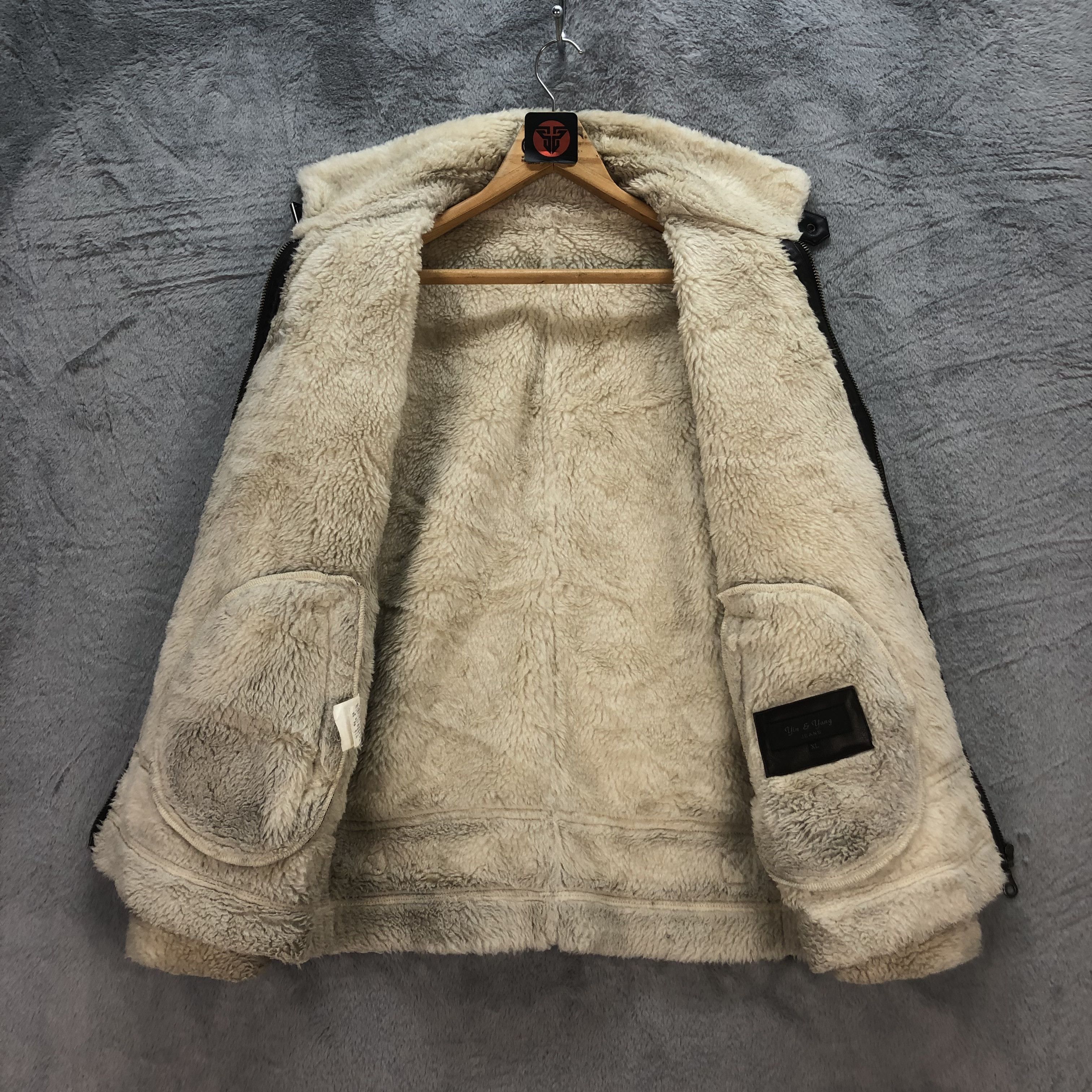 Japanese Brand YIN & YANG JEANS SHEARLING JACKET #6595-75 Size XL / US 12-14 / IT 48-50 - 6 Thumbnail