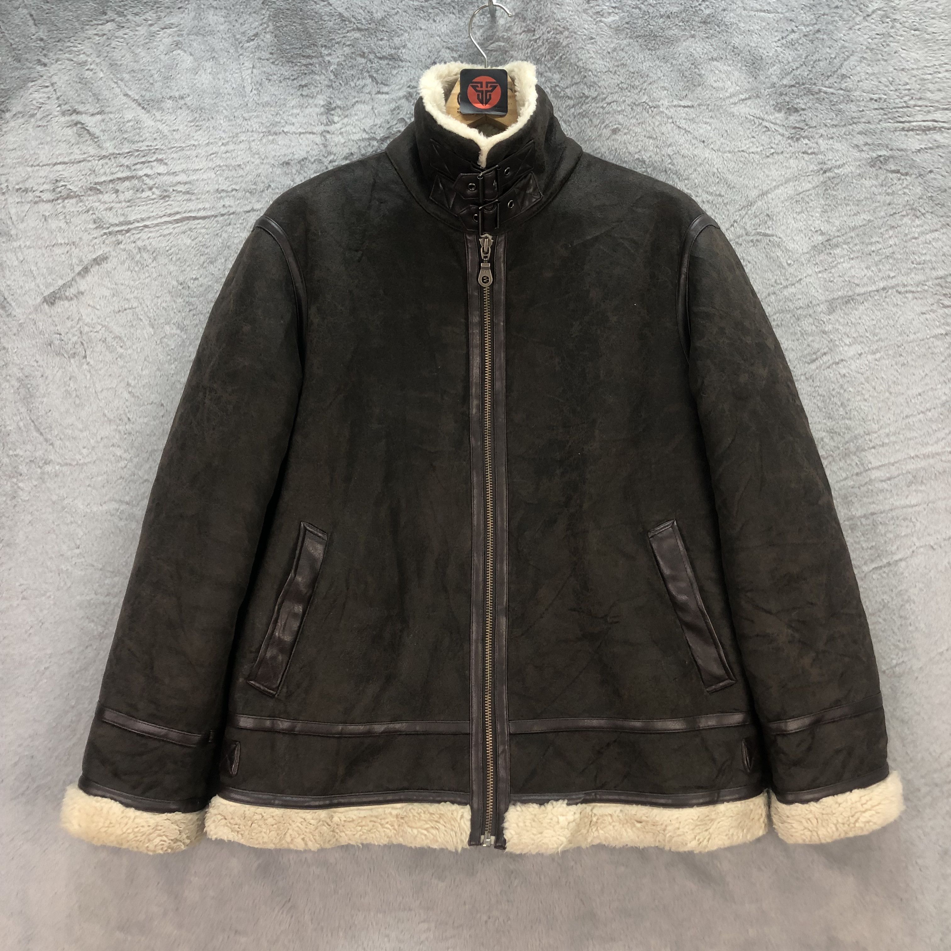 Japanese Brand YIN & YANG JEANS SHEARLING JACKET #6595-75 Size XL / US 12-14 / IT 48-50 - 1 Thumbnail