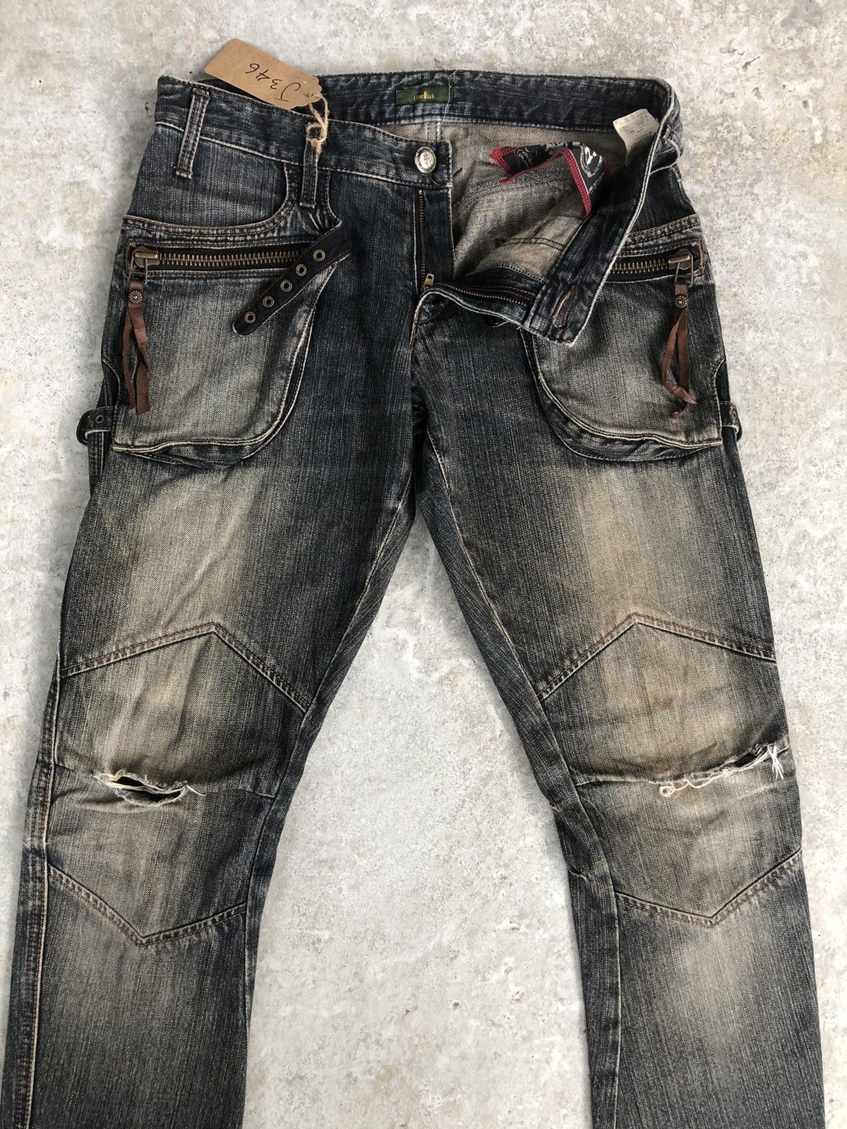 Obelisk Obelisk Flared Jeans Distressed Jeans Cargo Pants Size US 31 - 4 Thumbnail