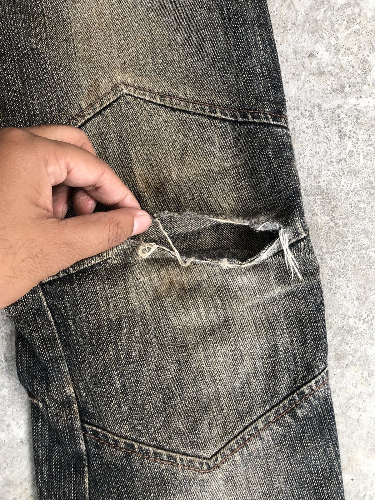 Obelisk Obelisk Flared Jeans Distressed Jeans Cargo Pants Size US 31 - 16 Thumbnail