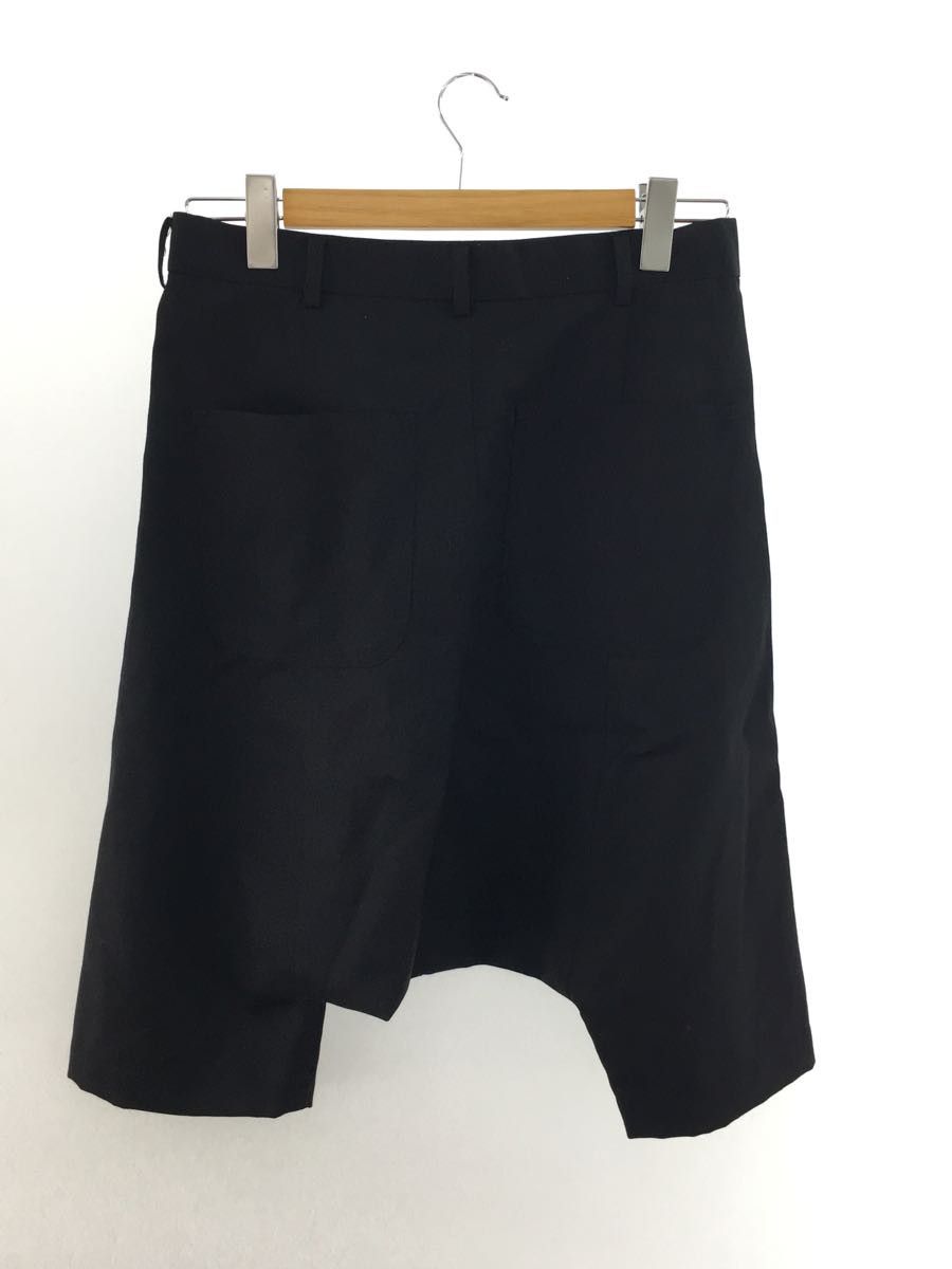Shorts Black Saruel Wool Plain Half Pants