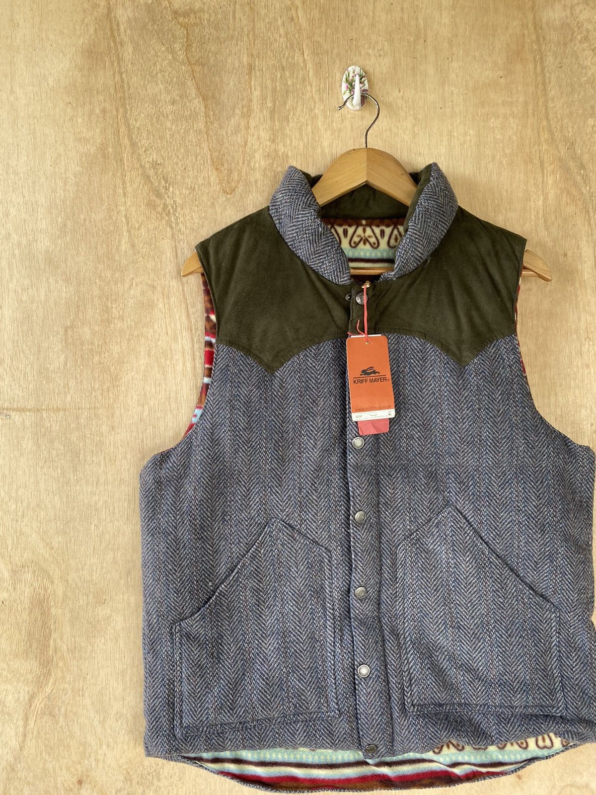Designer × Japanese Brand 🔥SALE🔥NWT KRIFF MAYER WOOL DOWN VEST NICE DESIGN Size US L / EU 52-54 / 3 - 4 Thumbnail