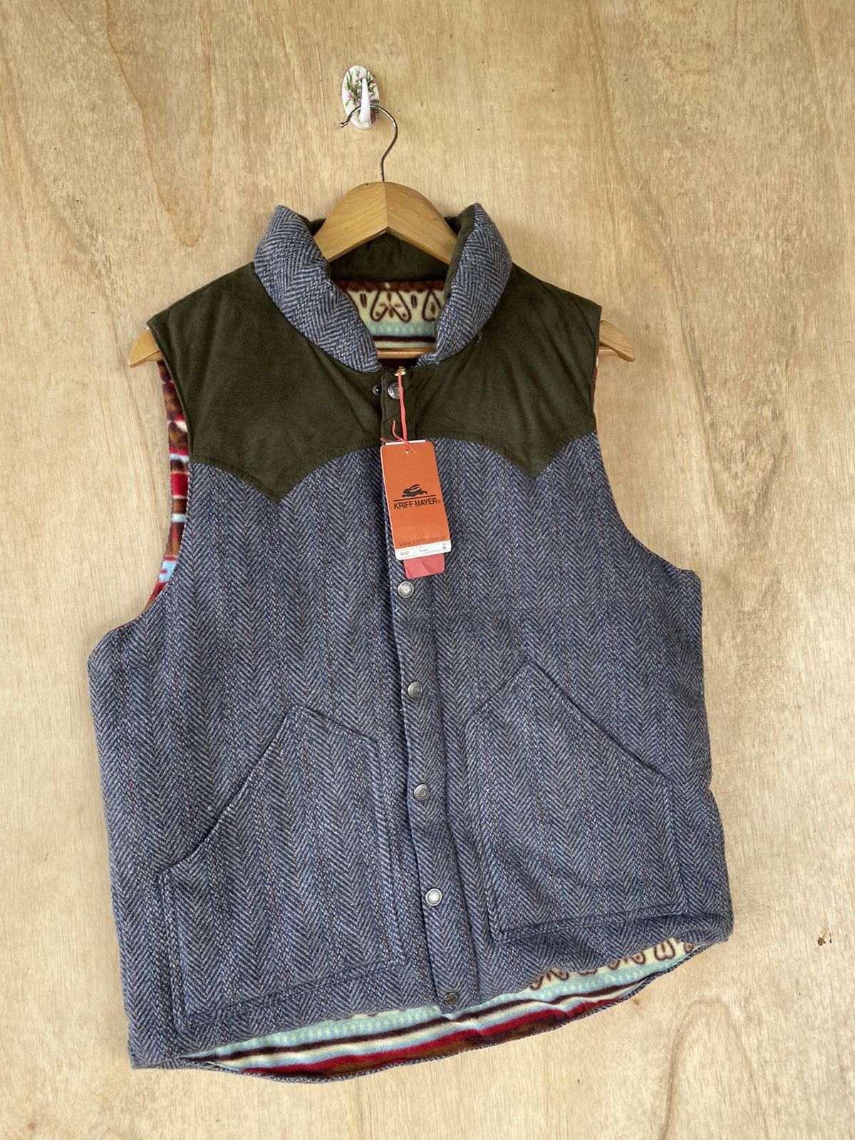 Designer × Japanese Brand 🔥SALE🔥NWT KRIFF MAYER WOOL DOWN VEST NICE DESIGN Size US L / EU 52-54 / 3 - 3 Thumbnail