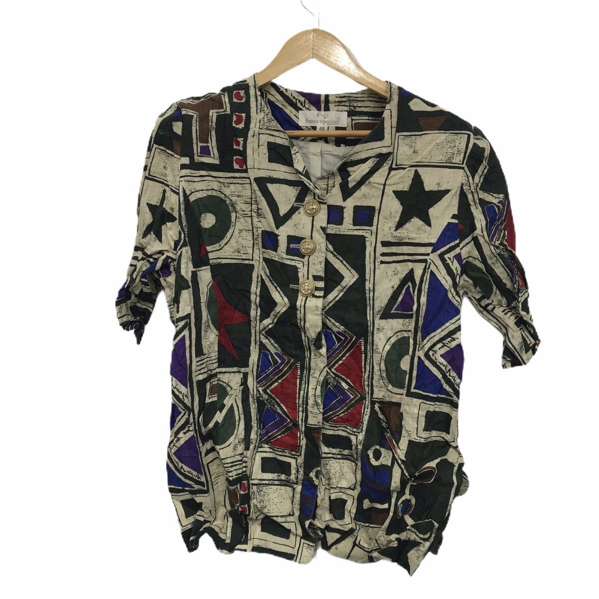 Vintage FRANCA V.PAOLANI Collar Tee Shirt Short Sleeve
