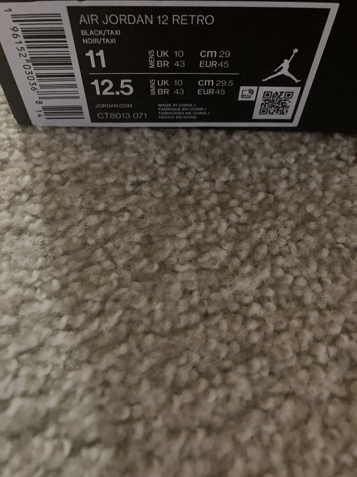 Jordan Brand × Nike Air Jordan 12 Black Taxi Size 11 Size US 11 / EU 44 - 7 Thumbnail