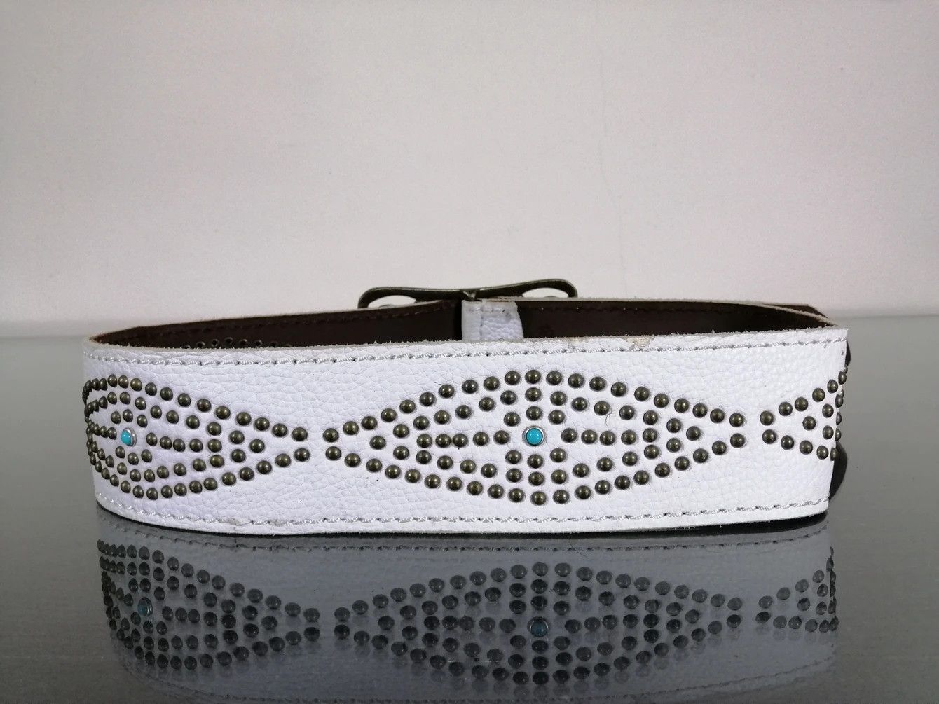 Other Big Buckle White Leather Size ONE SIZE - 2 Thumbnail