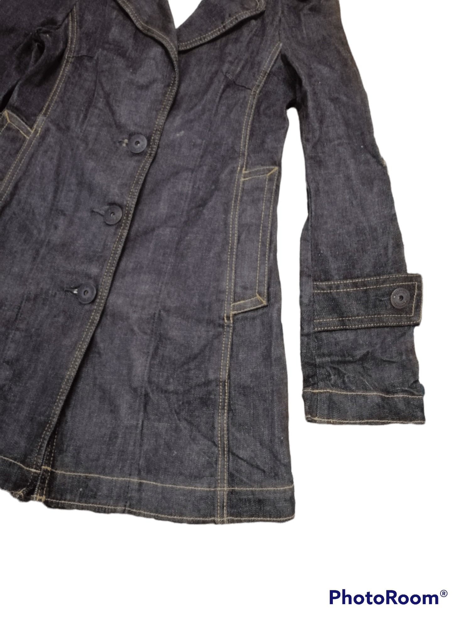 Hysteric Glamour × Japanese Brand Hysterics Glamour Black Jeans Trench Long Coat Button down Size US XS / EU 42 / 0 - 3 Thumbnail