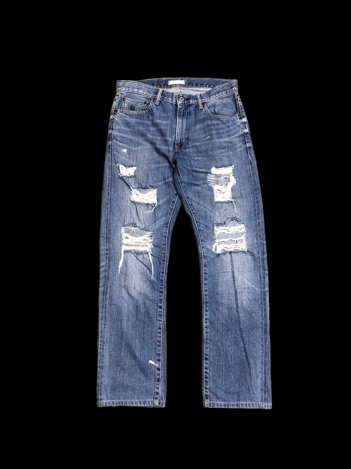 Uniqlo RIPPED⚡️⚡️SELVEDGE DISTRESSED DENIM BY UNIQLO Size US 31 - 1 Thumbnail