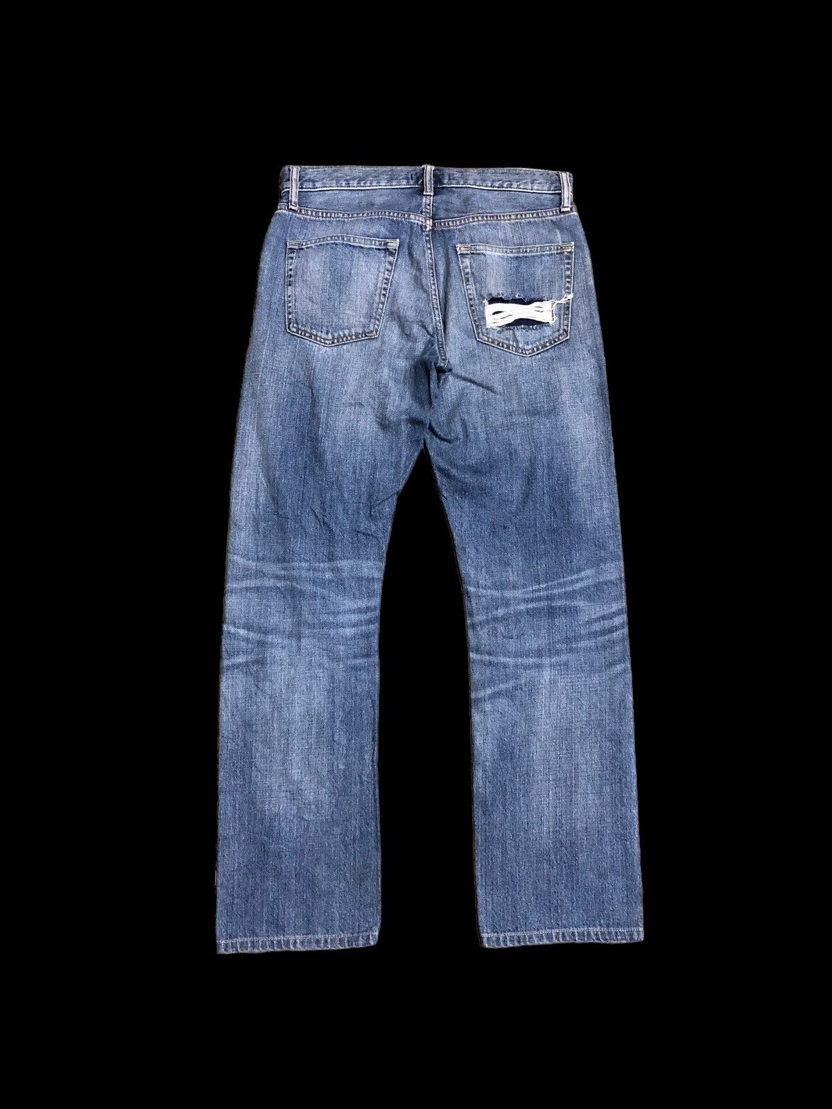 Uniqlo RIPPED⚡️⚡️SELVEDGE DISTRESSED DENIM BY UNIQLO Size US 31 - 2 Thumbnail