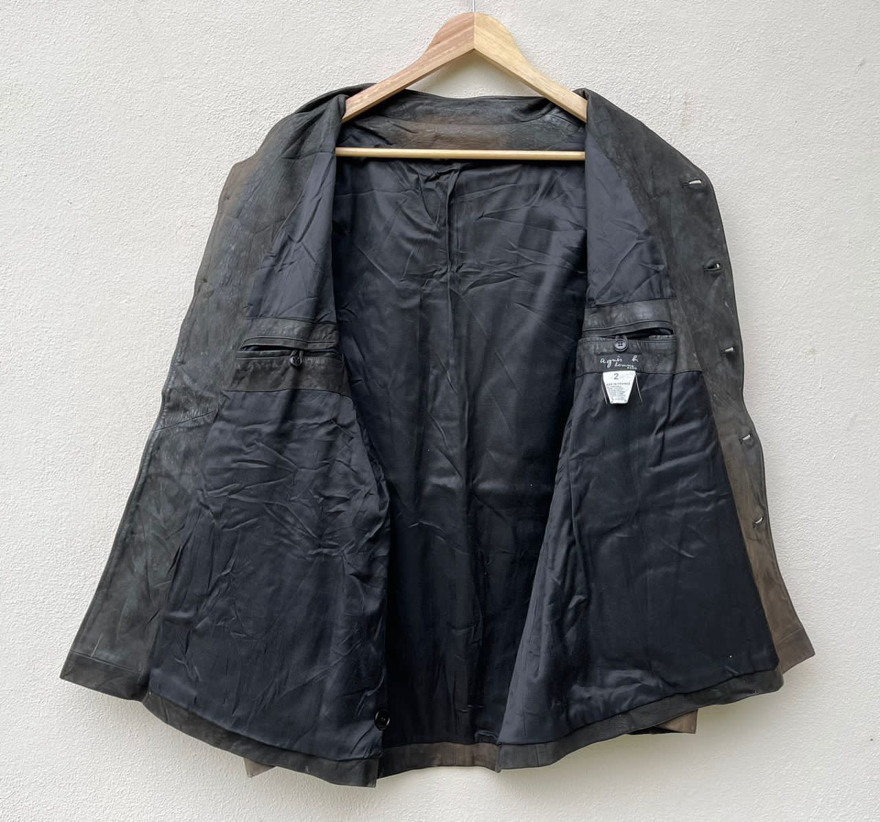 【agnes b. homme paris】leather jacket Agnès B. Homme Men's Leather Bomber Jacket, Sz 48, Beige France | eBay