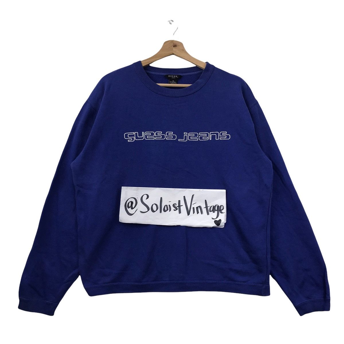 Guess GUESS JEANS Big Print Blue Sweatshirt Size US M / EU 48-50 / 2 - 1 Thumbnail
