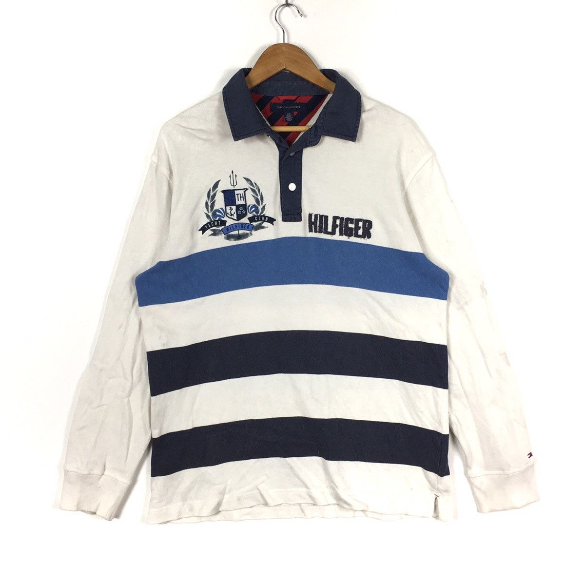 Tommy Hilfiger TOMMY HILFIGER Stripes BigPrint Sailing Gear WhiteSweatshirt Size US L / EU 52-54 / 3 - 1 Thumbnail