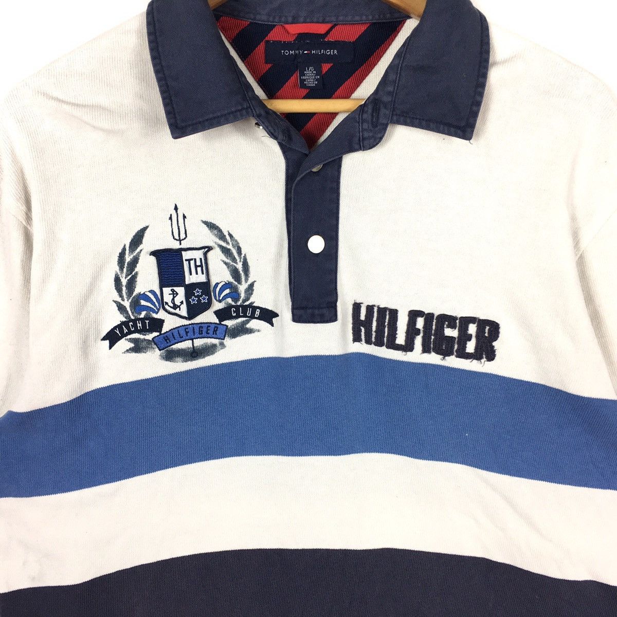 Tommy Hilfiger TOMMY HILFIGER Stripes BigPrint Sailing Gear WhiteSweatshirt Size US L / EU 52-54 / 3 - 2 Thumbnail
