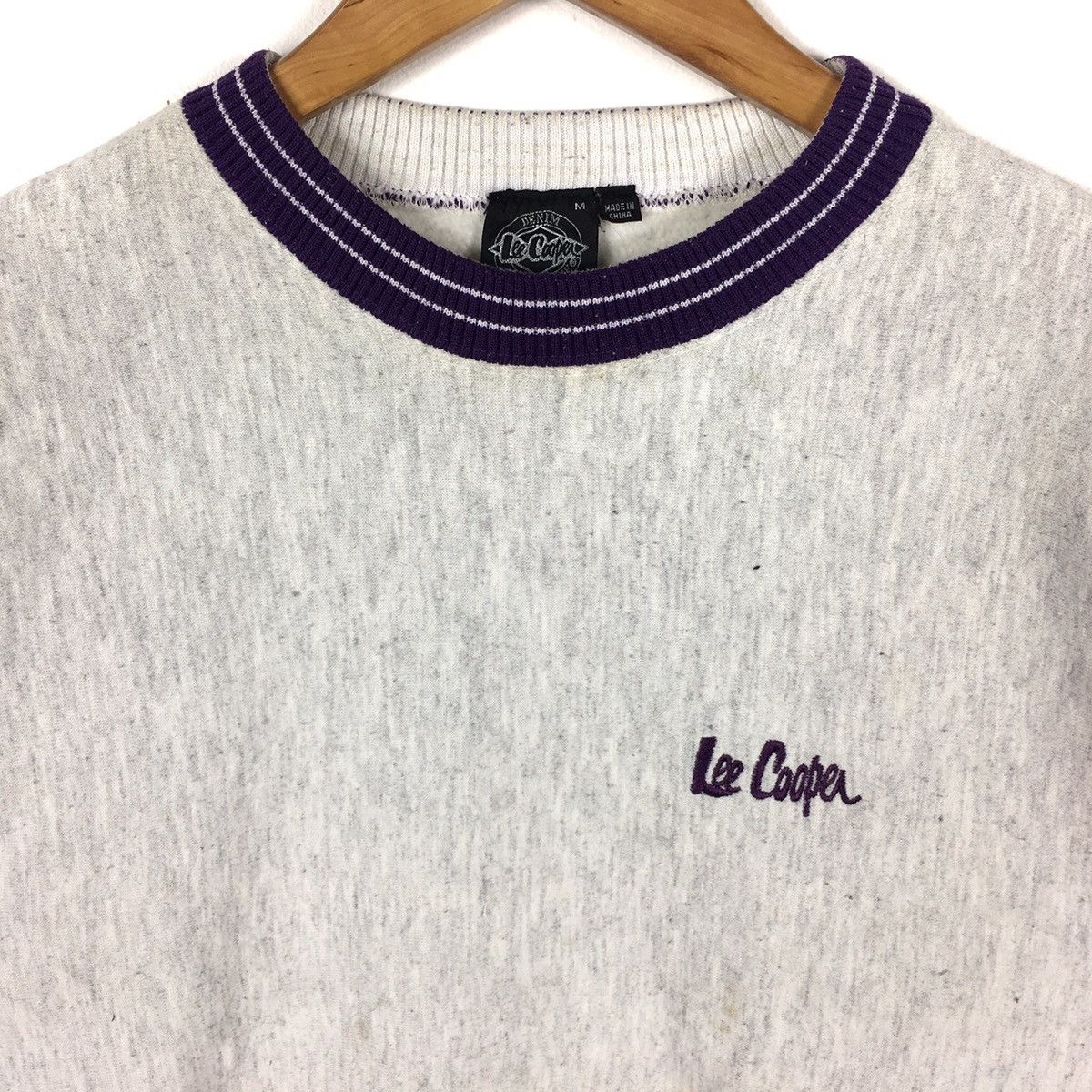 Vintage LEE COOPER Denim Union Made Jeans Ringer Grey Sweatshirt Size US M / EU 48-50 / 2 - 2 Thumbnail