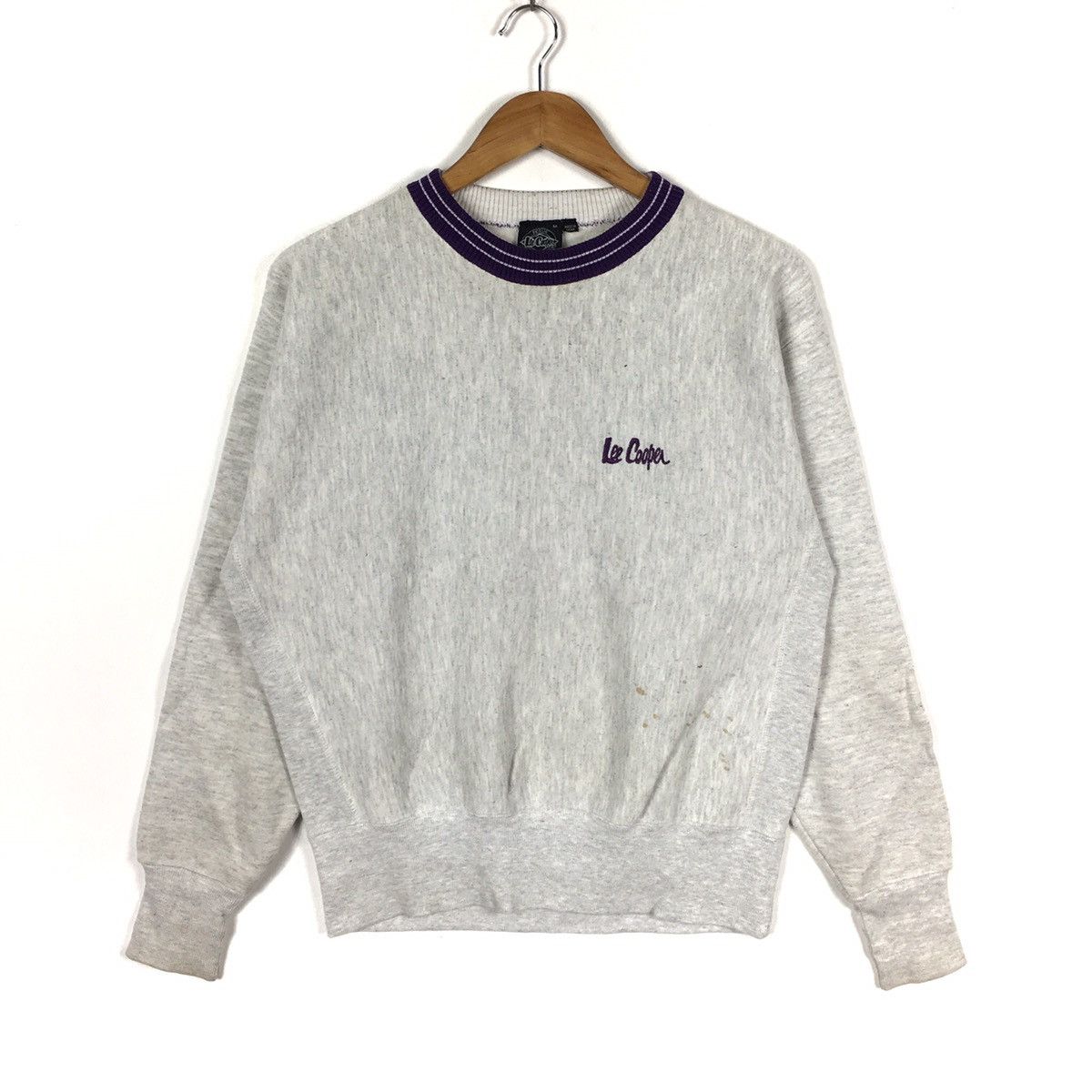 Vintage LEE COOPER Denim Union Made Jeans Ringer Grey Sweatshirt Size US M / EU 48-50 / 2 - 1 Thumbnail
