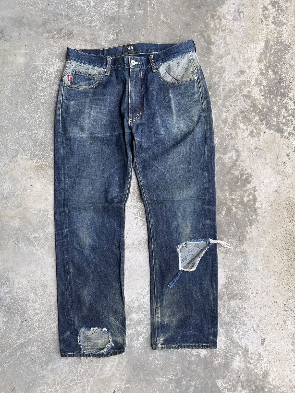 Stussy Rugged Destroy Distressed Stussy Denim Size US 34 / EU 50 - 3 Thumbnail