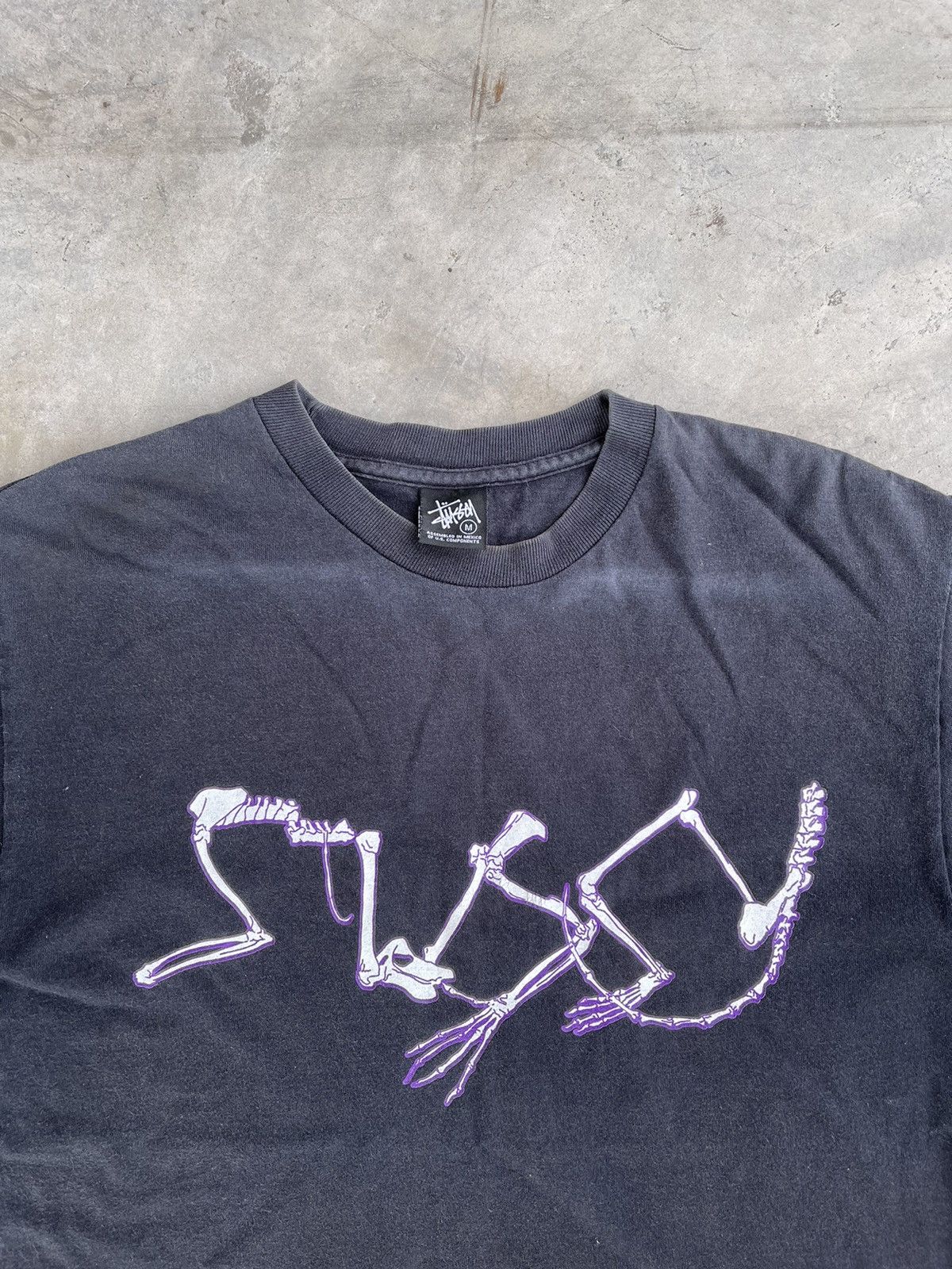 Stussy Stussy Skull bones spellout sun faded shirt Size US M / EU 48-50 / 2 - 3 Thumbnail
