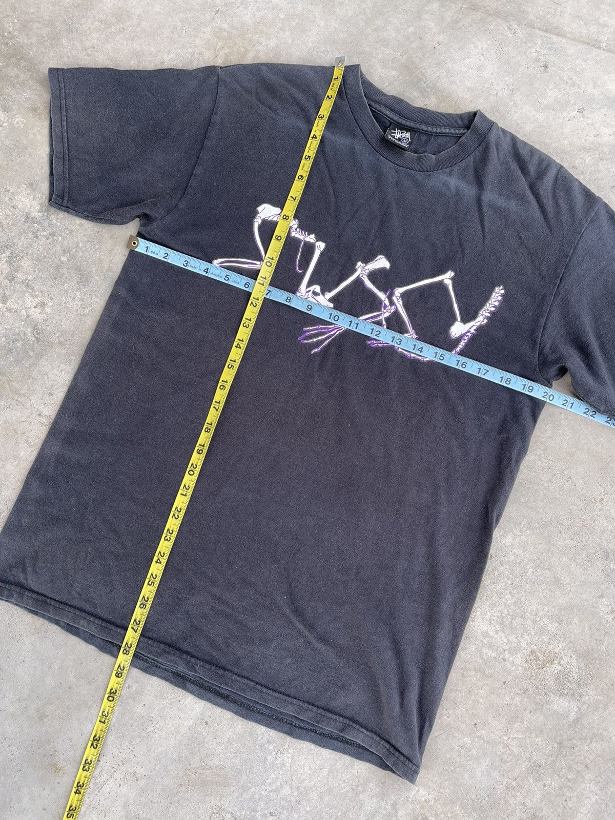 Stussy Stussy Skull bones spellout sun faded shirt Size US M / EU 48-50 / 2 - 5 Thumbnail