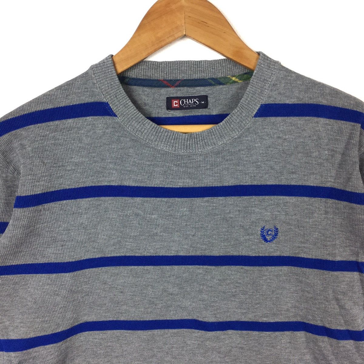 Chaps Ralph Lauren CHAPS by RALPH LAUREN Stripes Embroidered Blue Sweatshirt Size US M / EU 48-50 / 2 - 2 Thumbnail