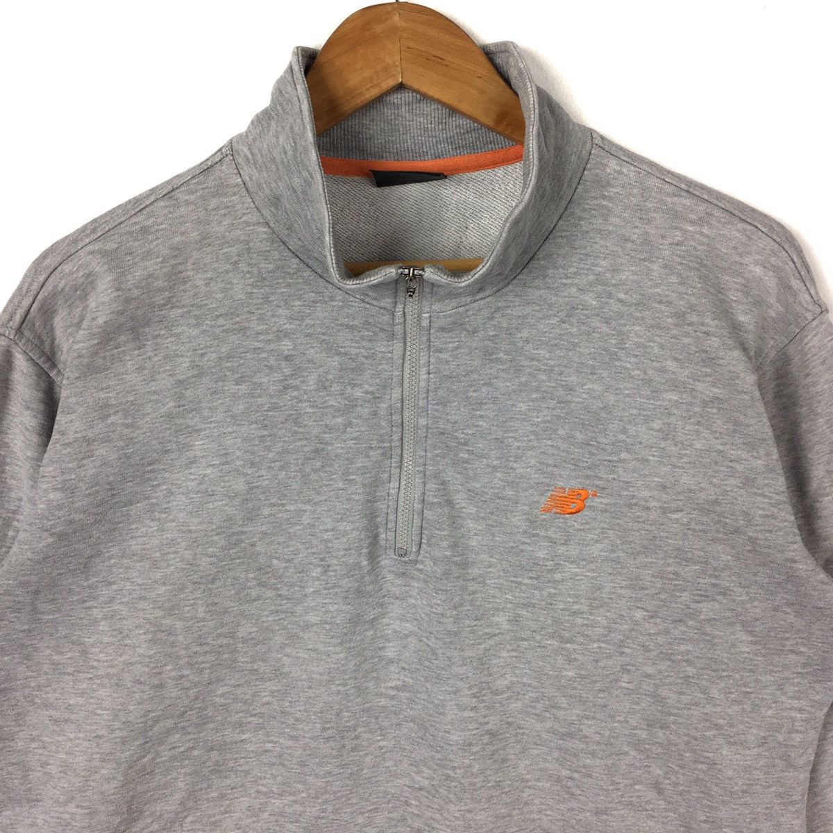 New Balance NEW BALANCE SPORT Half Zipper Embroidered Grey Sweatshirt Size US L / EU 52-54 / 3 - 2 Thumbnail