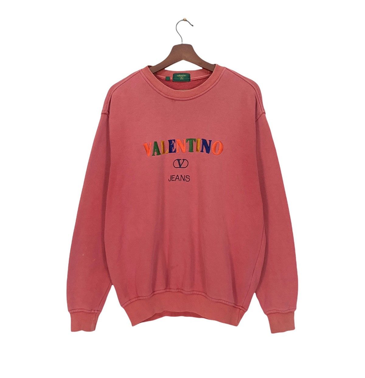 Valentino Valentino Jeans Sweatshirt Embroidered Big Logo Size US M / EU 48-50 / 2 - 1 Thumbnail