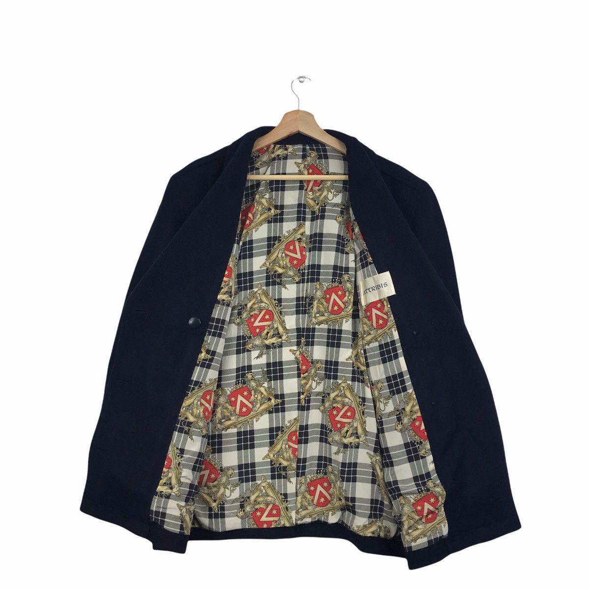 Japanese Brand ATTRIBIS Overprint Japanese Brand Blue Black Coat Size US M / EU 48-50 / 2 - 4 Thumbnail