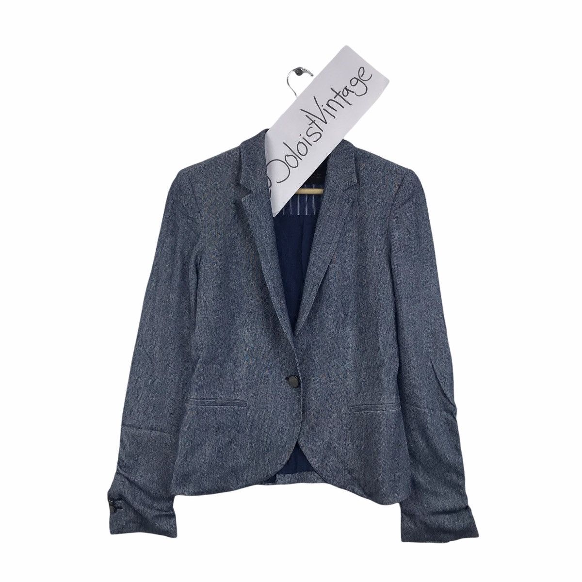 Zara ZARA BASIC Blue Blazer Coat Jacket Size US M / EU 48-50 / 2 - 1 Thumbnail