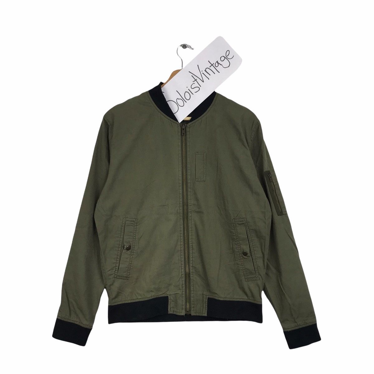 BROWNY VINTAGE Japanese Brand Green Army Bomber Jacket