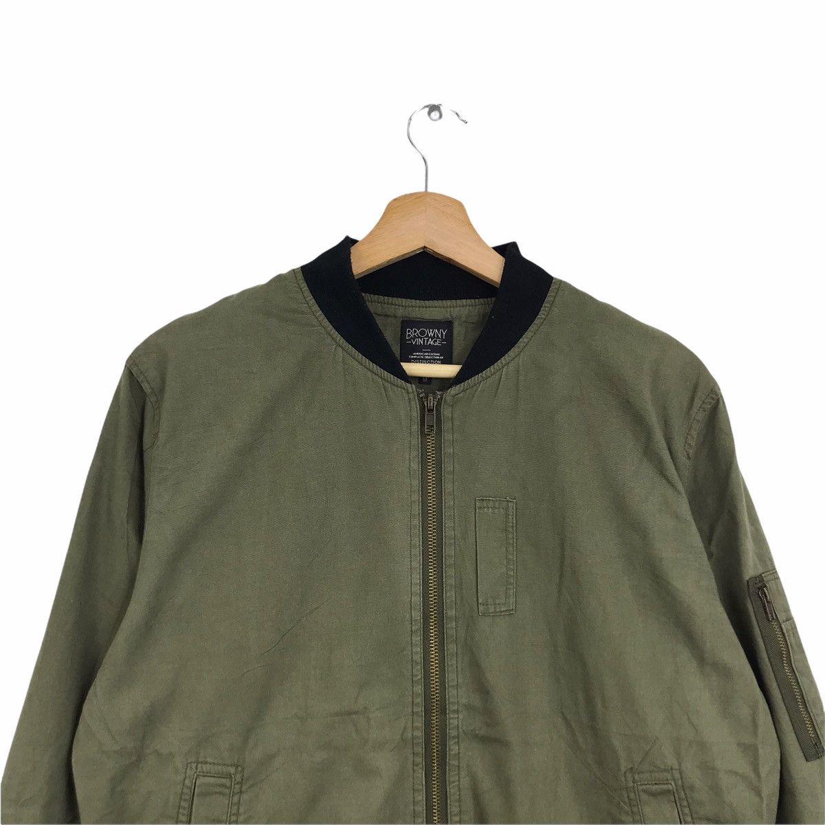 Vintage BROWNY VINTAGE Japanese Brand Green Army Bomber Jacket Size US M / EU 48-50 / 2 - 3 Thumbnail