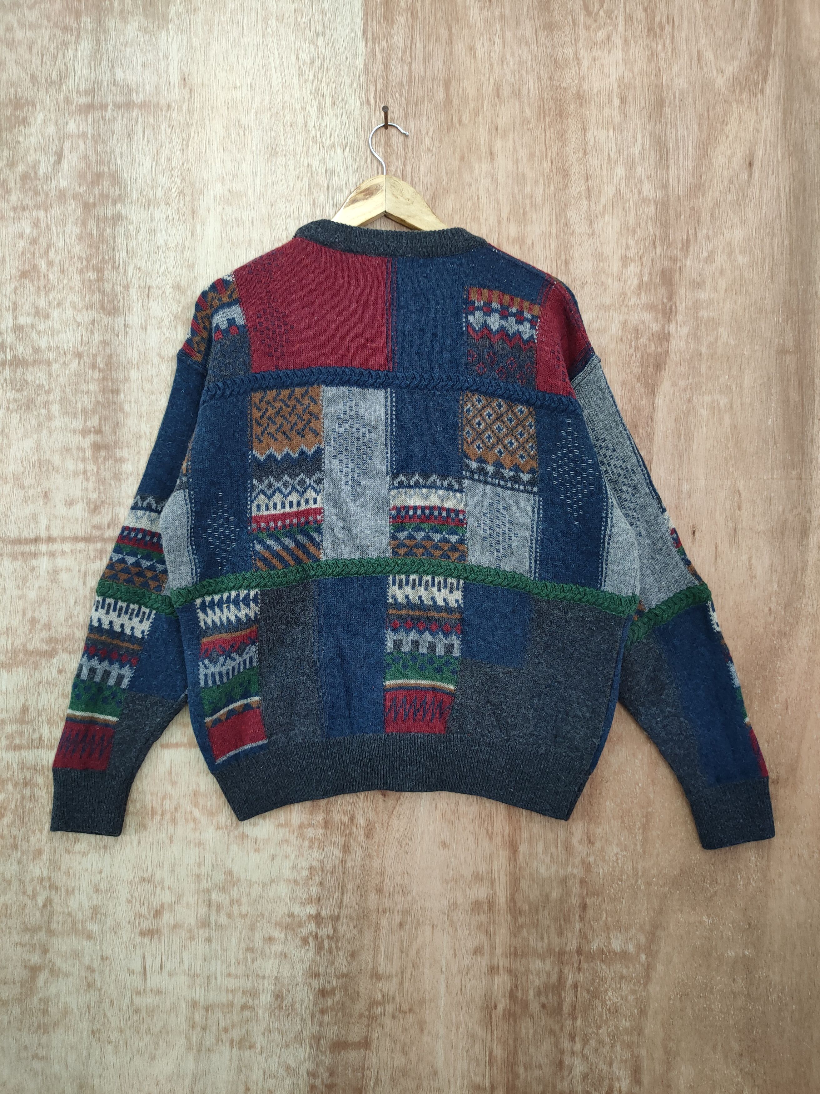 Vintage Mark Industries Italy patchwork knit sweatshirt #46-064DL Size US M / EU 48-50 / 2 - 10 Thumbnail