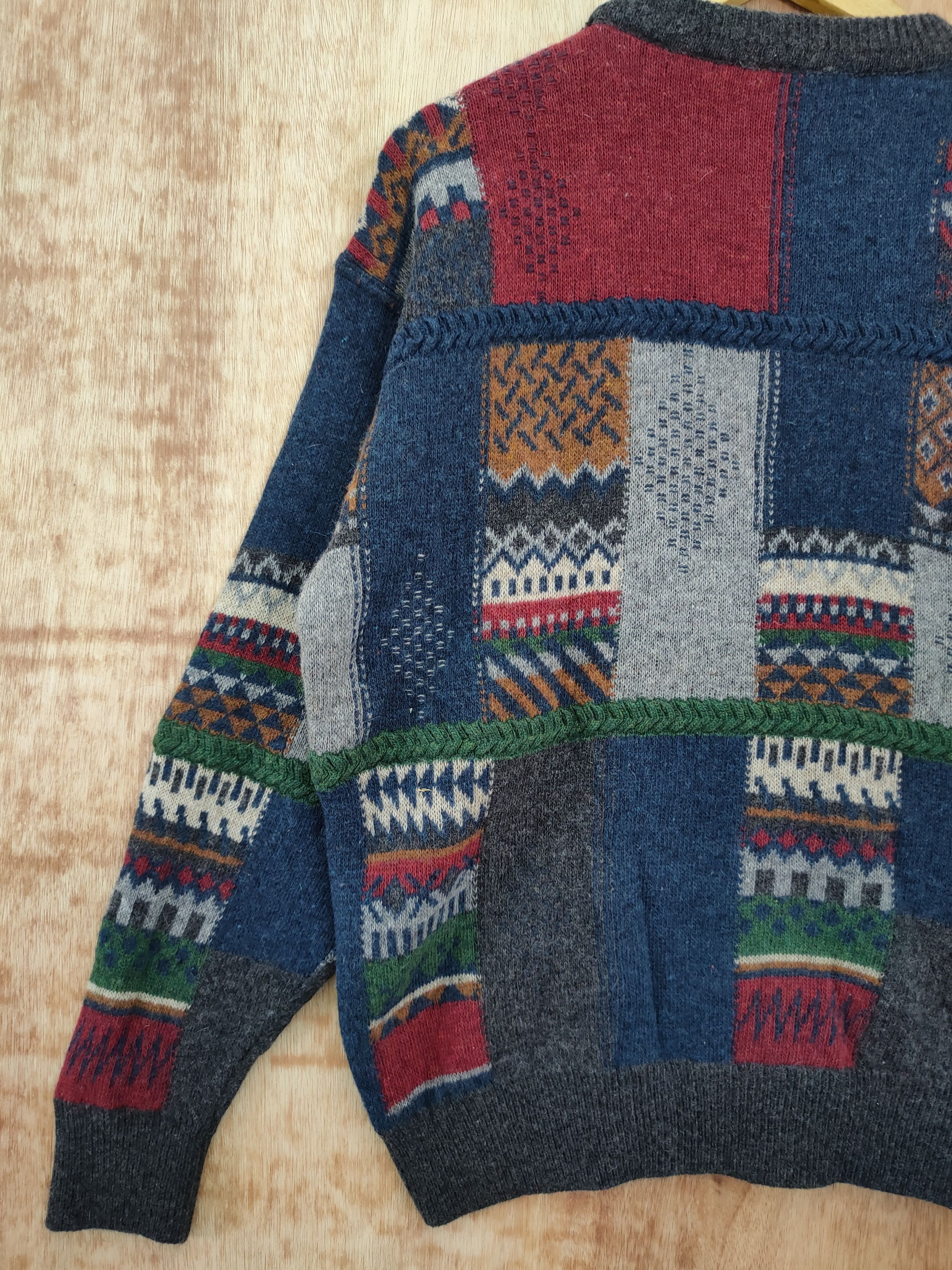 Vintage Mark Industries Italy patchwork knit sweatshirt #46-064DL Size US M / EU 48-50 / 2 - 11 Thumbnail