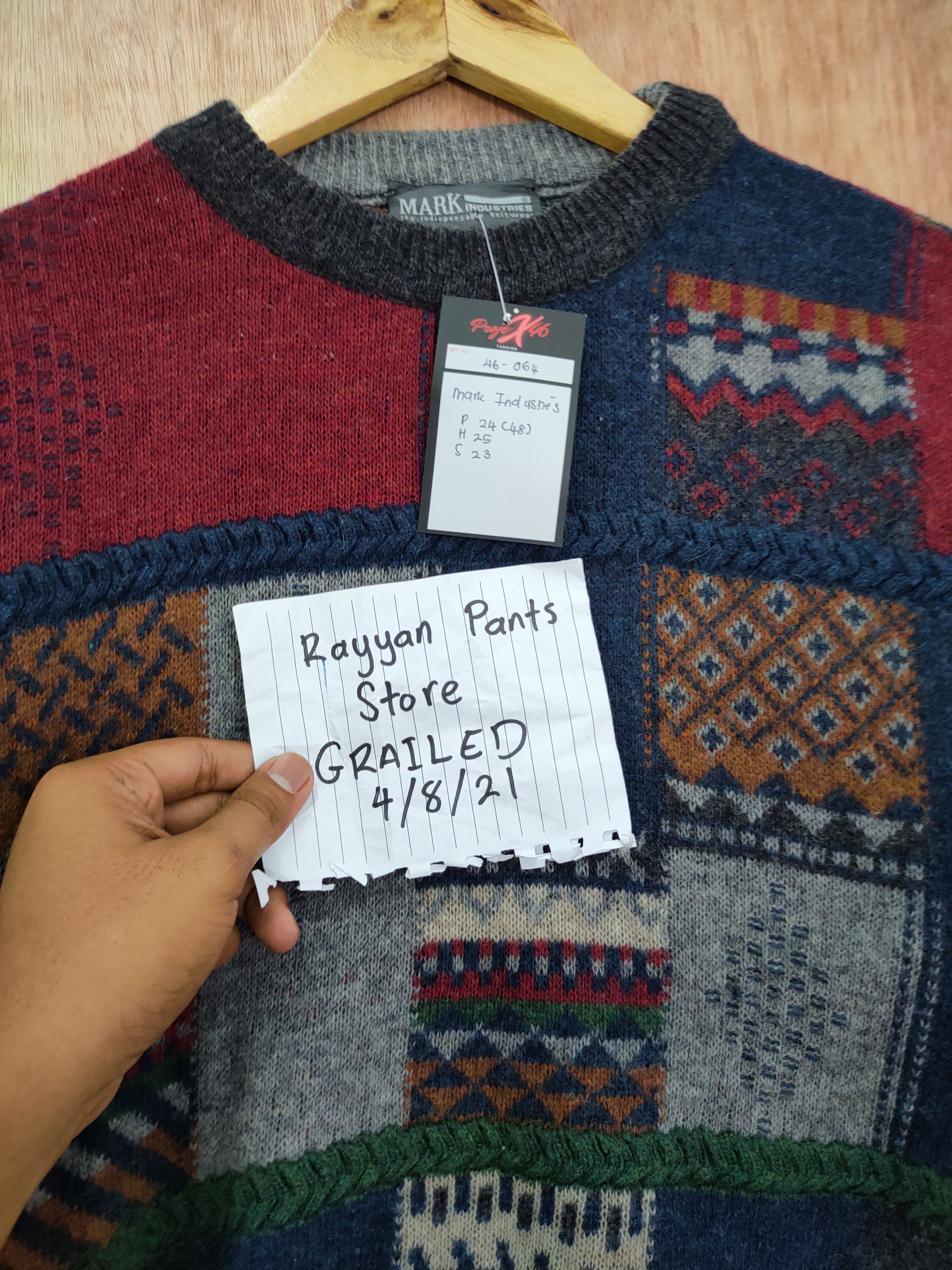 Vintage Mark Industries Italy patchwork knit sweatshirt #46-064DL Size US M / EU 48-50 / 2 - 9 Thumbnail