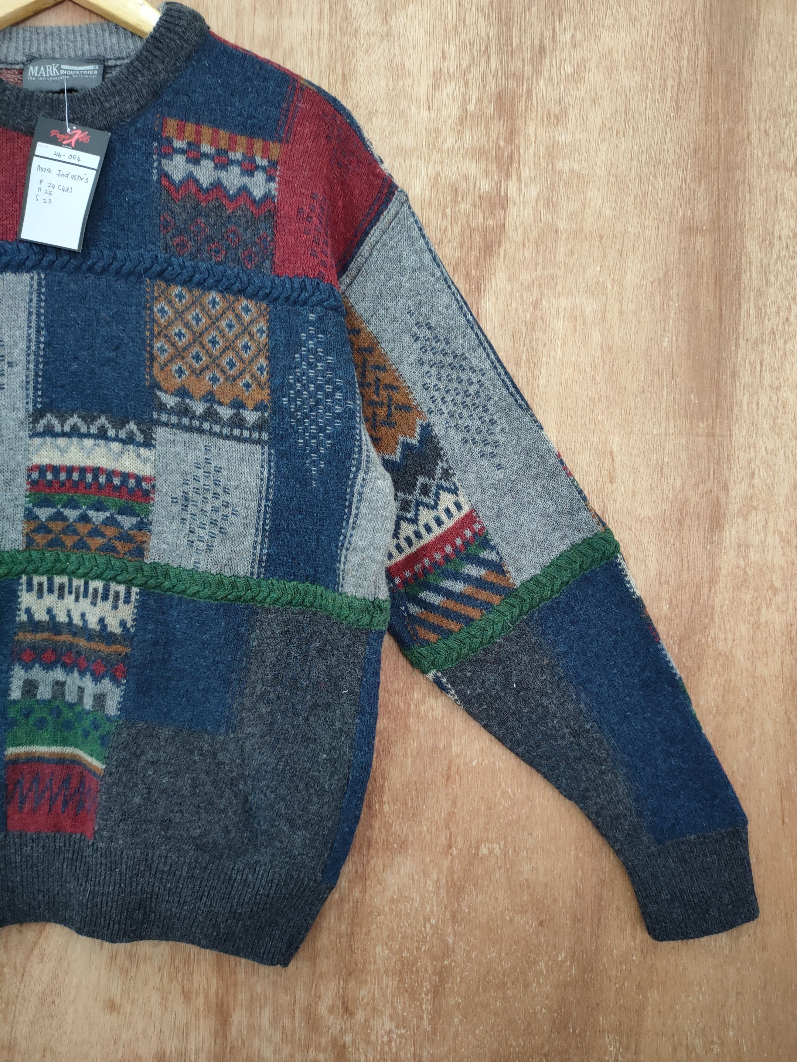 Vintage Mark Industries Italy patchwork knit sweatshirt #46-064DL Size US M / EU 48-50 / 2 - 3 Thumbnail