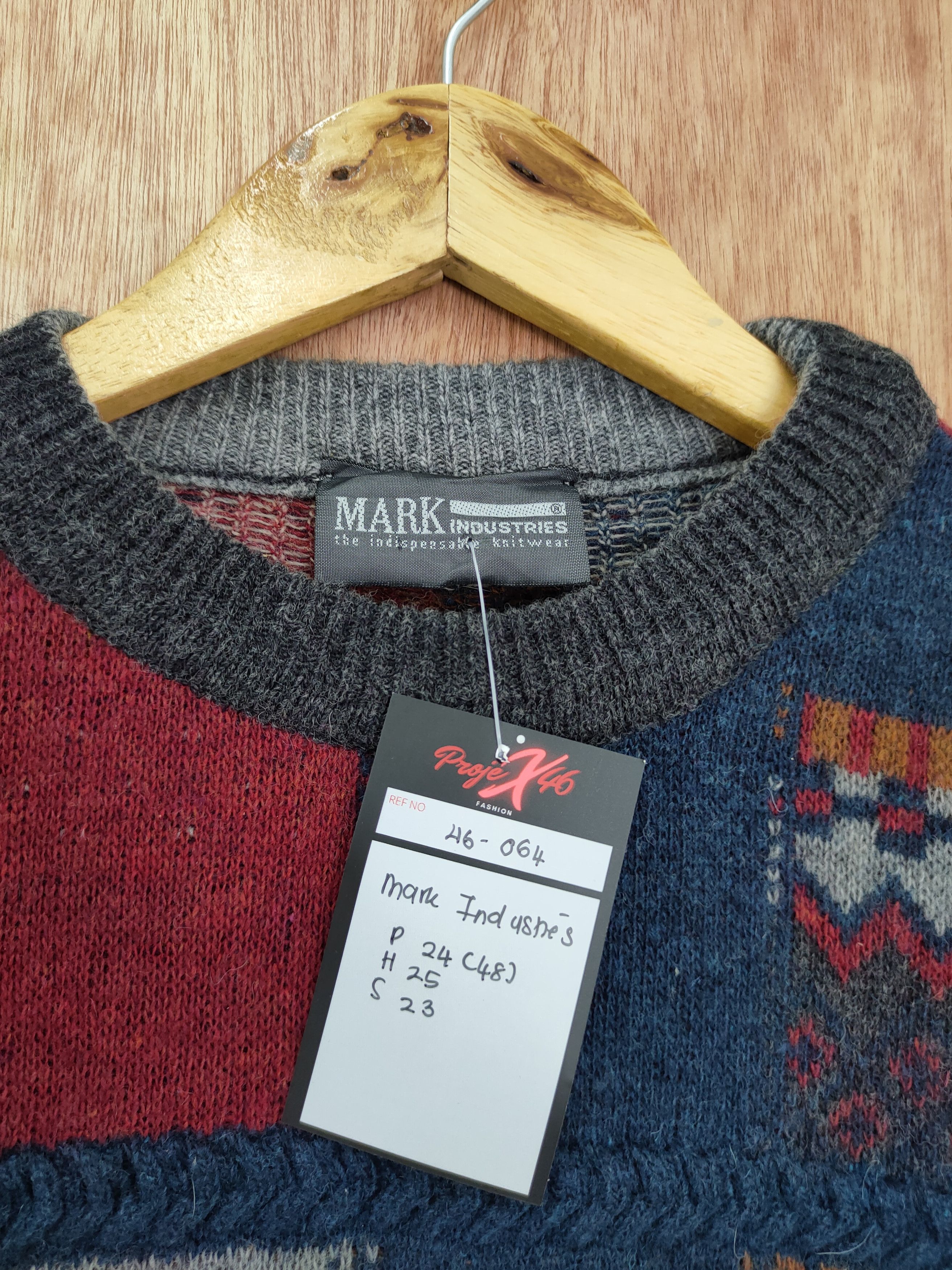 Vintage Mark Industries Italy patchwork knit sweatshirt #46-064DL Size US M / EU 48-50 / 2 - 5 Thumbnail