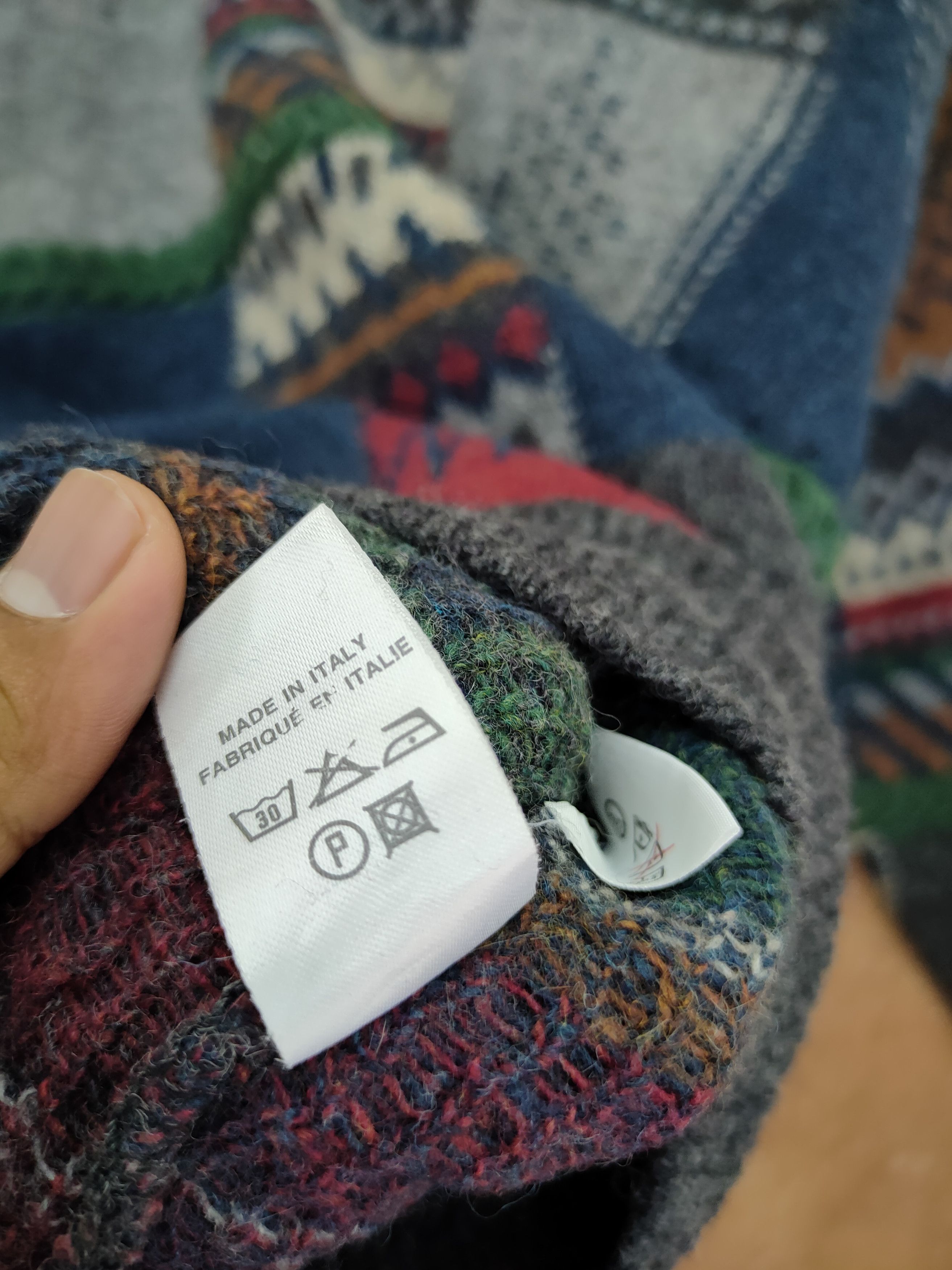 Vintage Mark Industries Italy patchwork knit sweatshirt #46-064DL Size US M / EU 48-50 / 2 - 8 Thumbnail