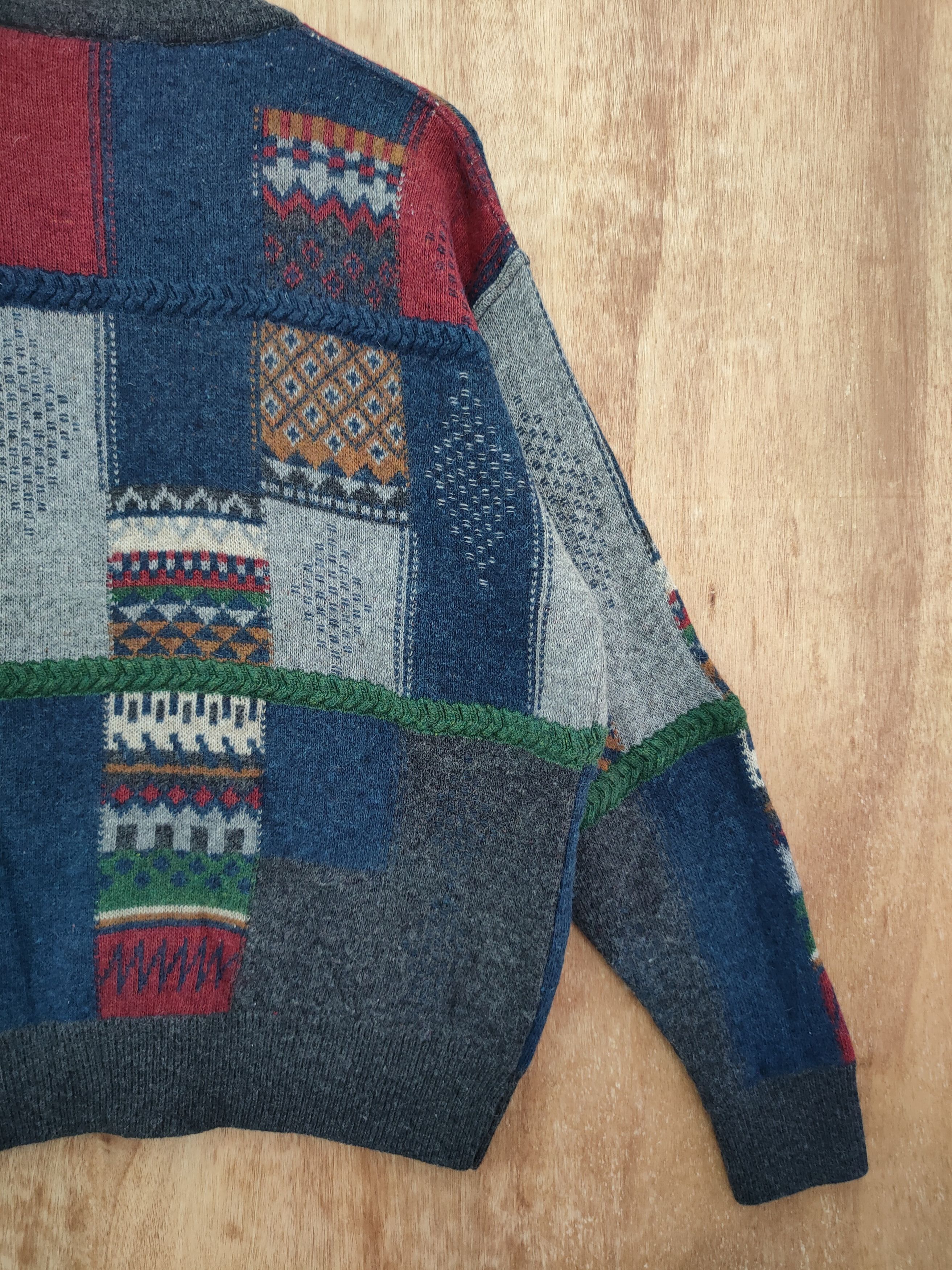 Vintage Mark Industries Italy patchwork knit sweatshirt #46-064DL Size US M / EU 48-50 / 2 - 12 Thumbnail