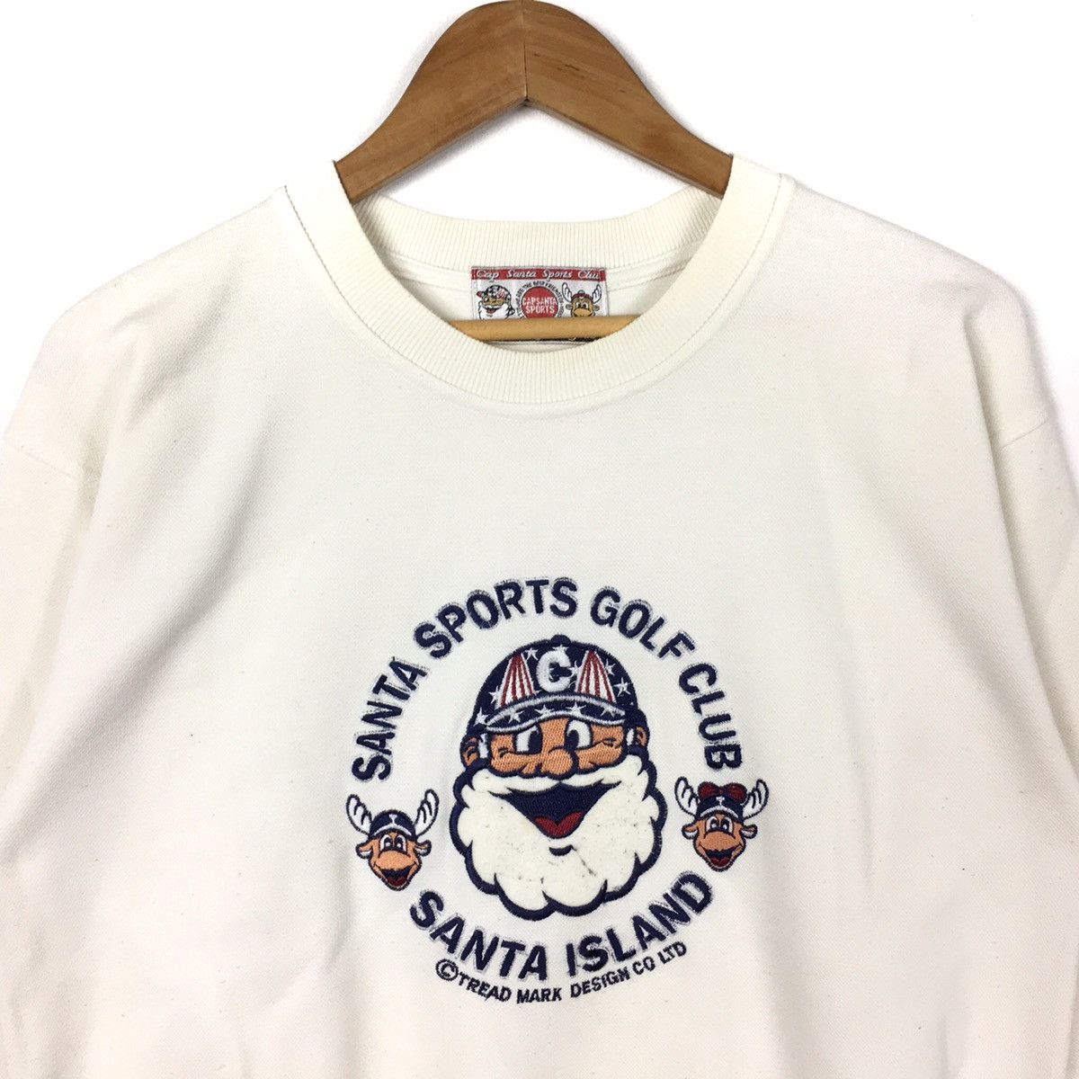 Vintage BIG SANTA Captain Santa Outdoor Sweden White Sweatshirt Size US XL / EU 56 / 4 - 2 Thumbnail