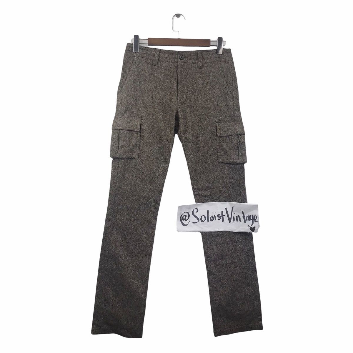Vintage BEAMS Herringbone Cargo Japanese Brand Wool Casual Trousers Size US 30 / EU 46 - 1 Thumbnail