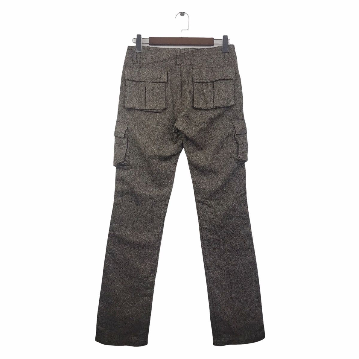 Vintage BEAMS Herringbone Cargo Japanese Brand Wool Casual Trousers Size US 30 / EU 46 - 5 Thumbnail