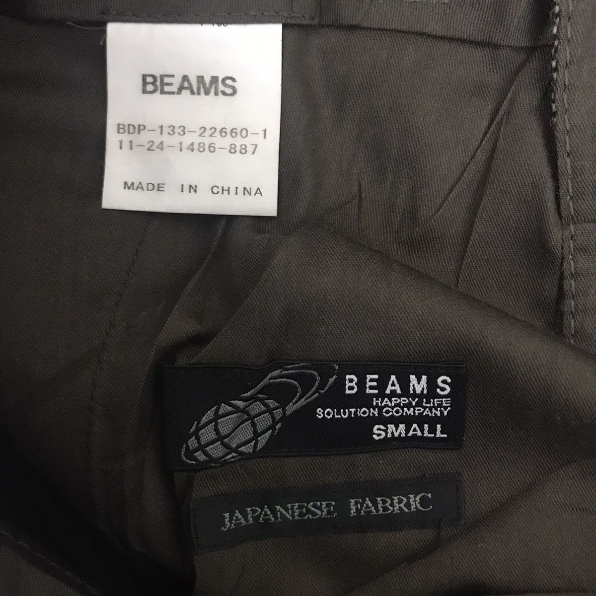 Vintage BEAMS Herringbone Cargo Japanese Brand Wool Casual Trousers Size US 30 / EU 46 - 3 Thumbnail