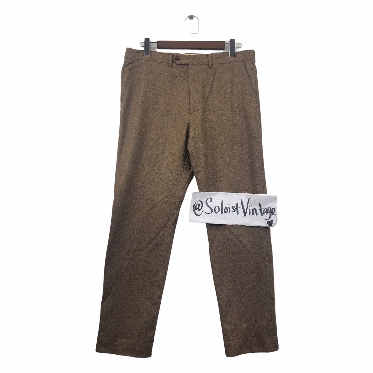 Vintage MISSONI UOMO Italian Brand Wool Casual Brown Trousers Pant Size US 35 - 1 Thumbnail