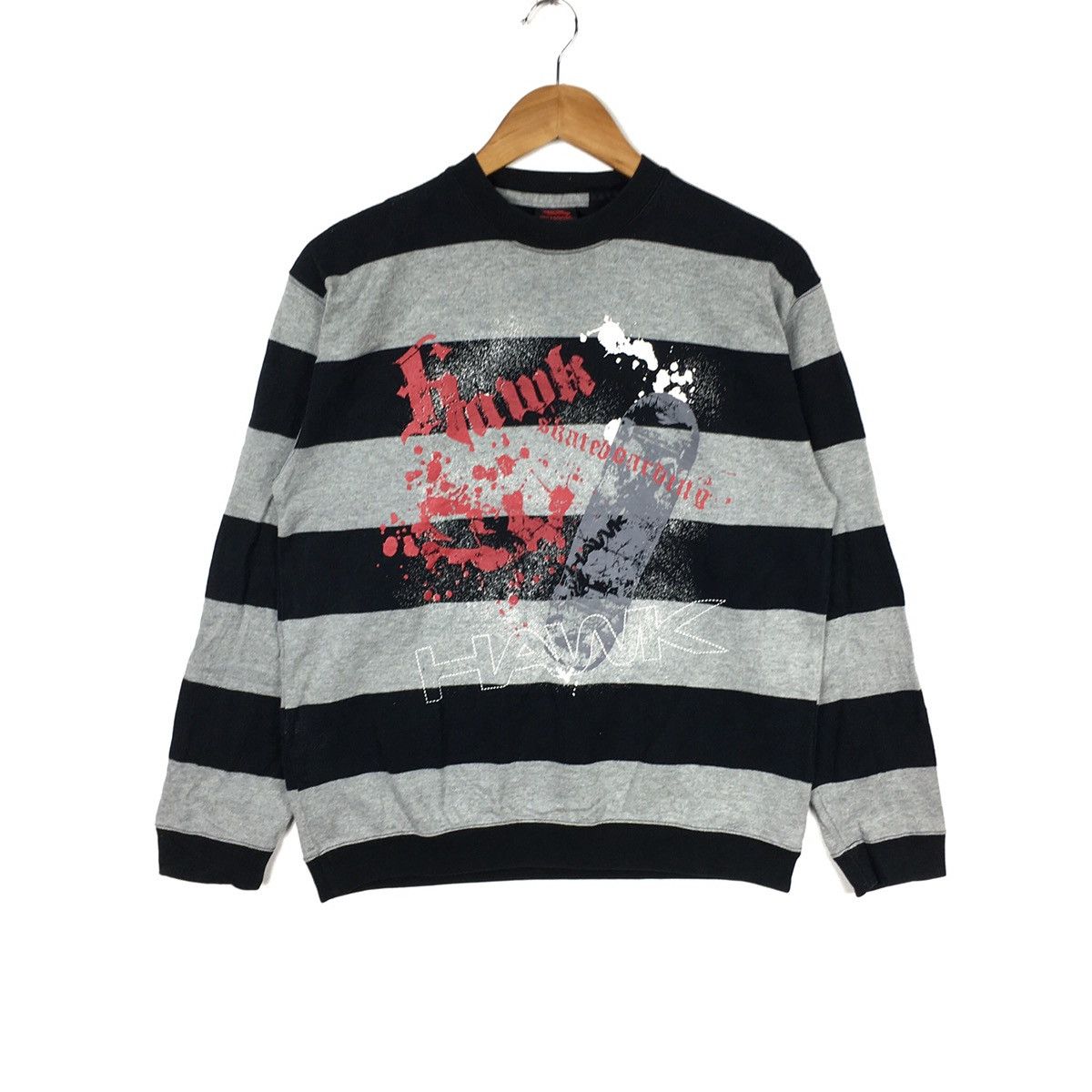 Tony Hawk TONY HAWK SKATEBOARD STREETWEAR Stripes Grey Sweatshirt Size US M / EU 48-50 / 2 - 1 Thumbnail
