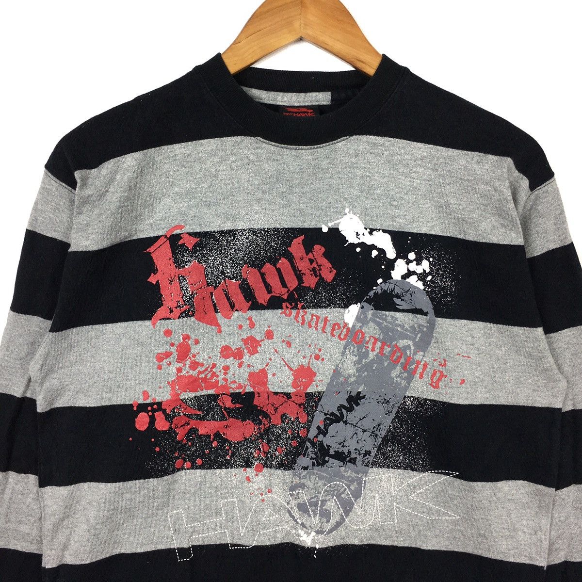 Tony Hawk TONY HAWK SKATEBOARD STREETWEAR Stripes Grey Sweatshirt Size US M / EU 48-50 / 2 - 2 Thumbnail