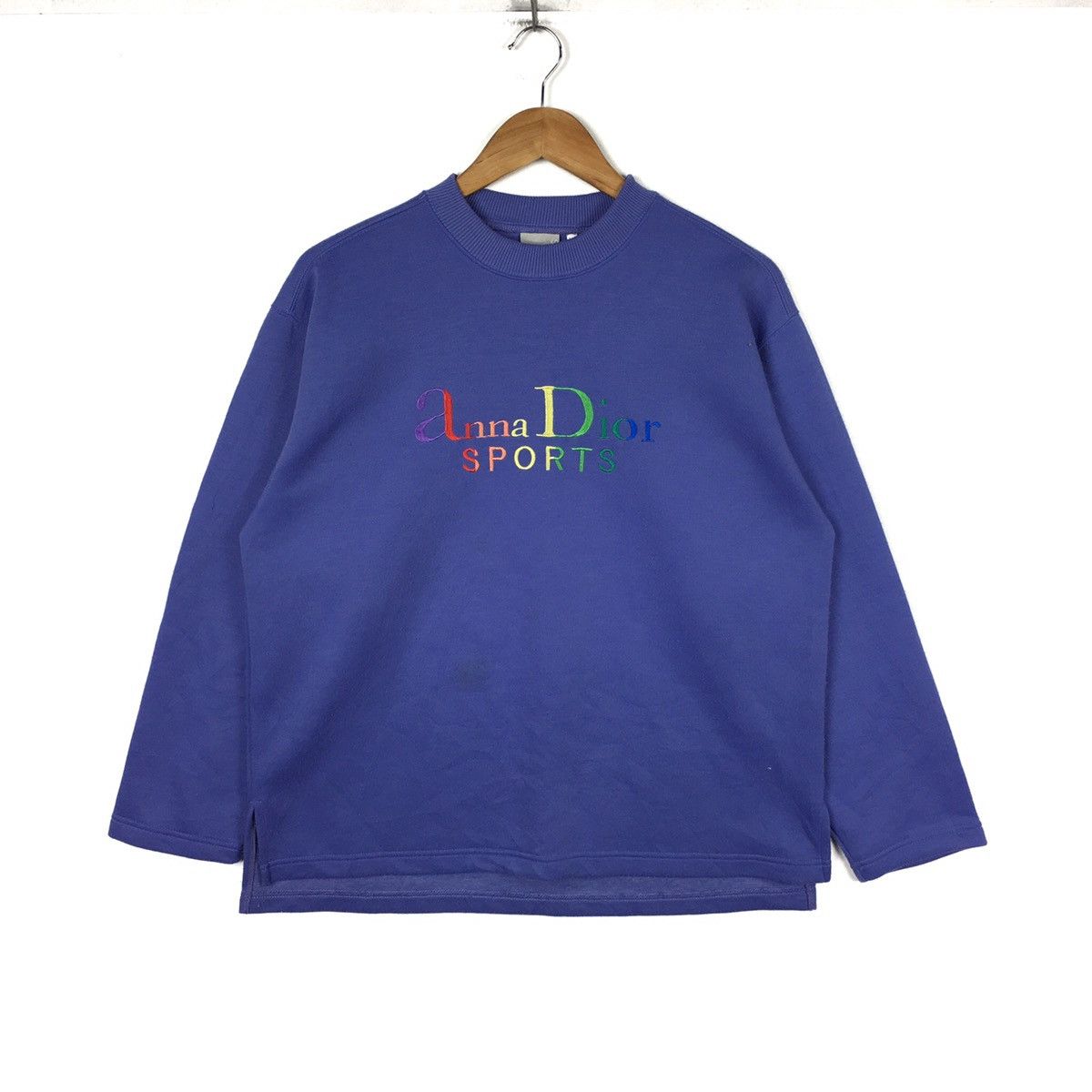 ANNA DIOR SPORT Multi Color Embroidered Purple Sweatshirt