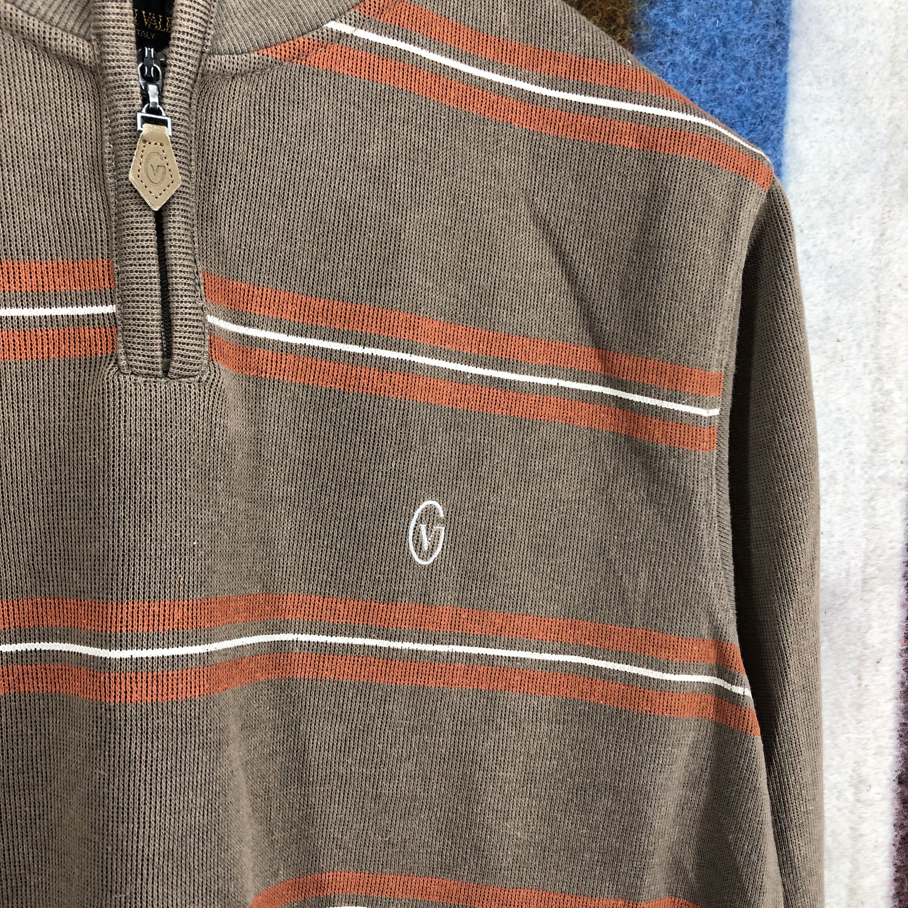 Gianni Valentino GIANNI VALENTINO Stripe Sweatshirt Turtle Neck #2769-100 Size US M / EU 48-50 / 2 - 3 Thumbnail